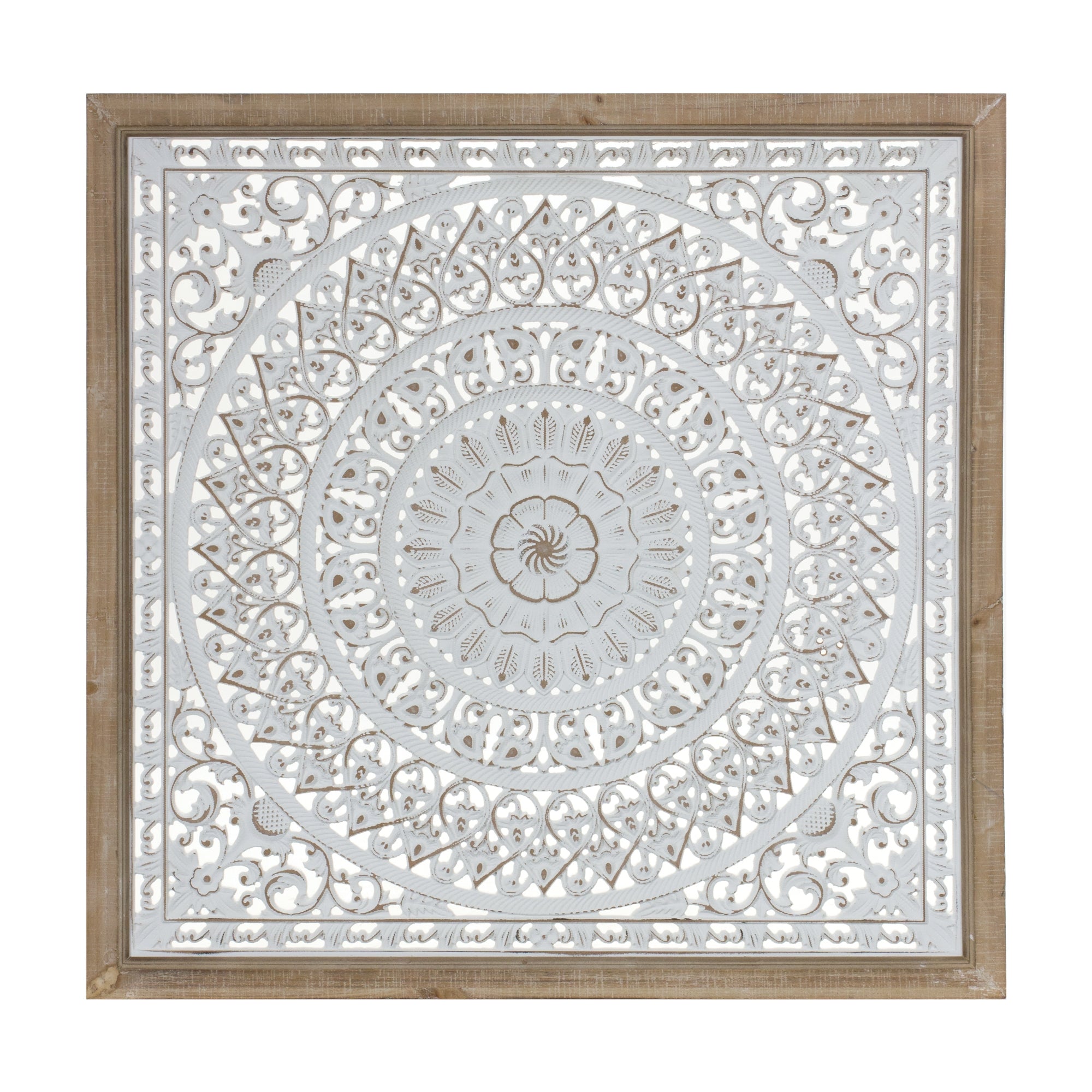 Wall Plaque 25.5”SQ Iron/Wood