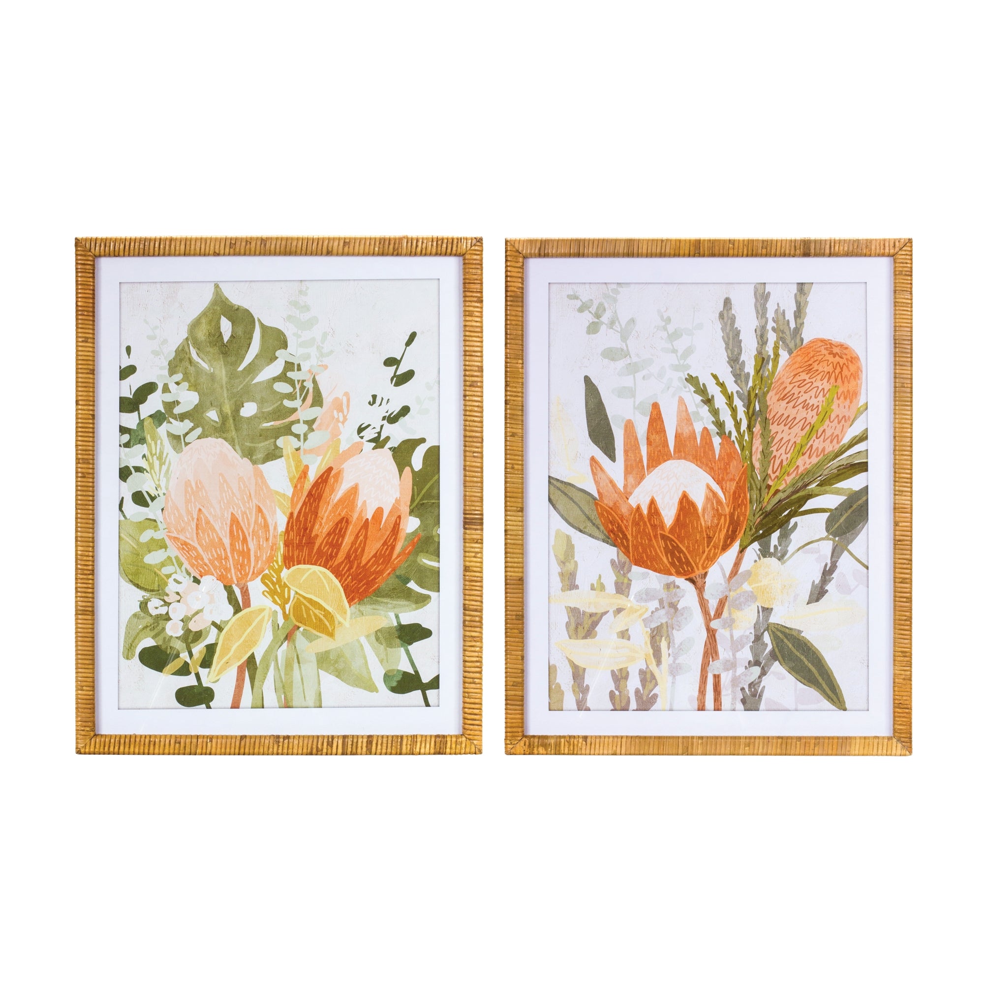 Protea Frame (2 Asst) 22"L x 27.5"H Wood/Wood/Paper