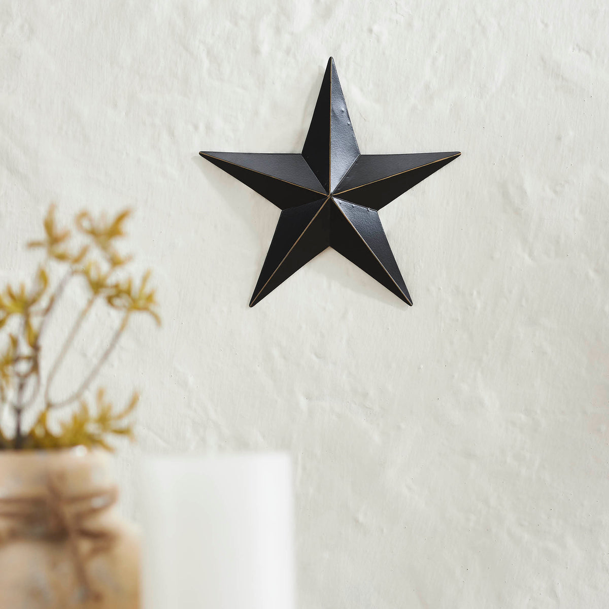 Metal Star Black Distressed 8x8