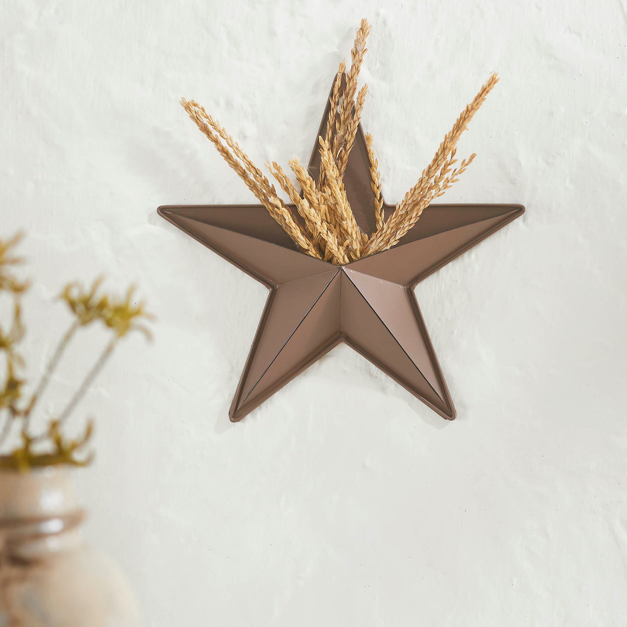 Metal Star w/ Pocket Rust Brown Distressed