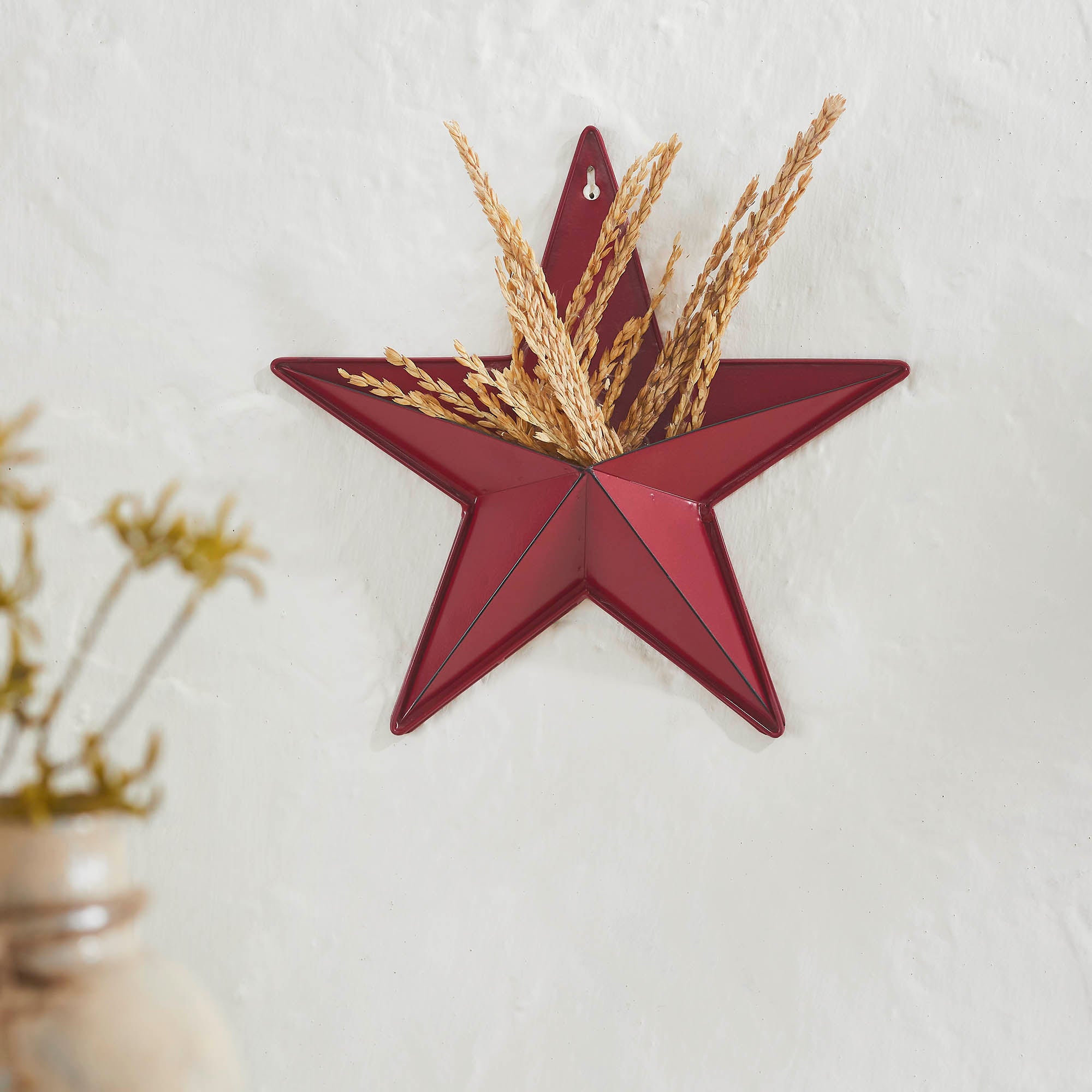 Metal Star w/ Pocket Burgundy Distressed