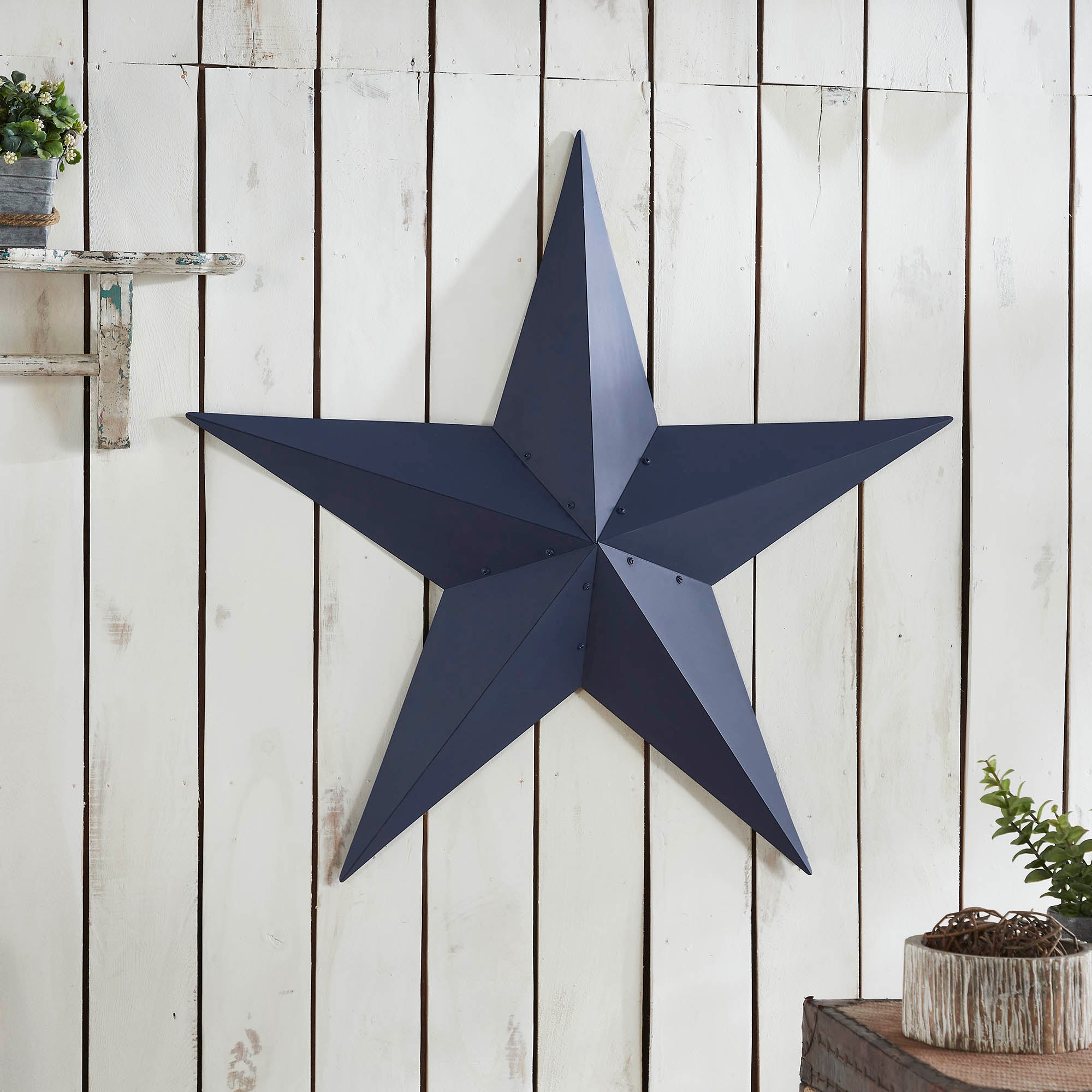 Metal Star Navy Distressed 36x36