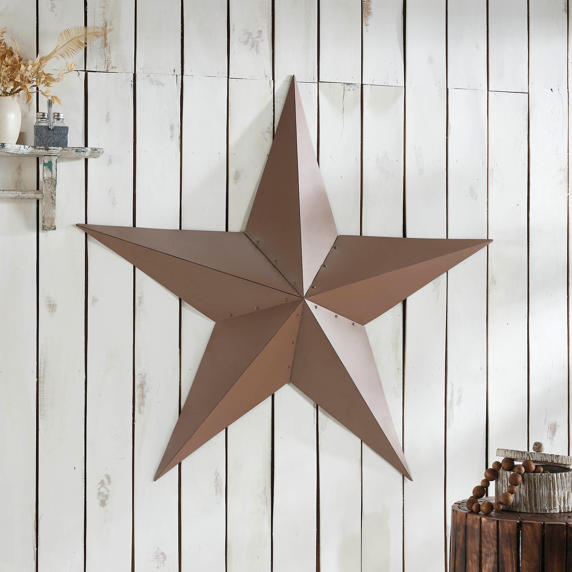 Metal Star Rust Brown Distressed 48x48