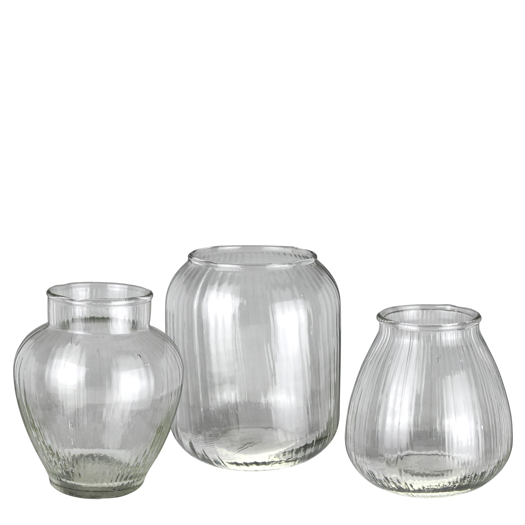 Meri Vase Trio, Set of 3, Glass