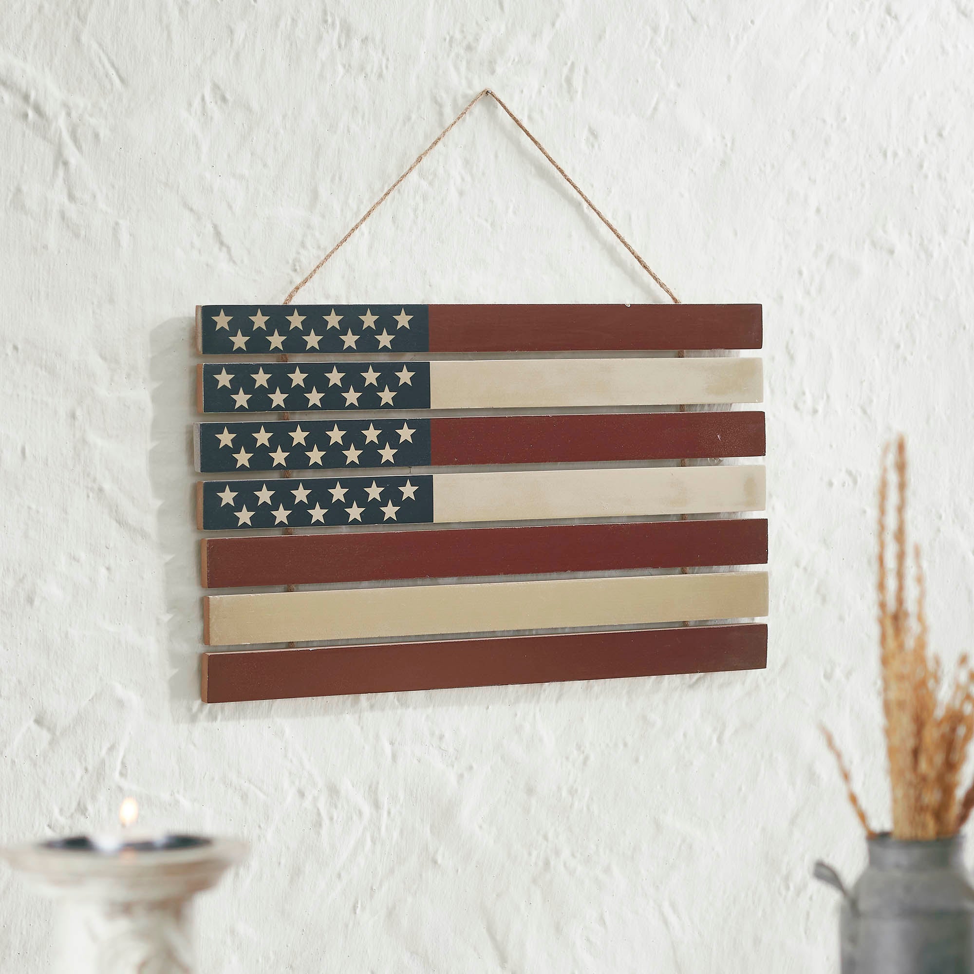 USA Flag Stacked MDF Wall Hanging