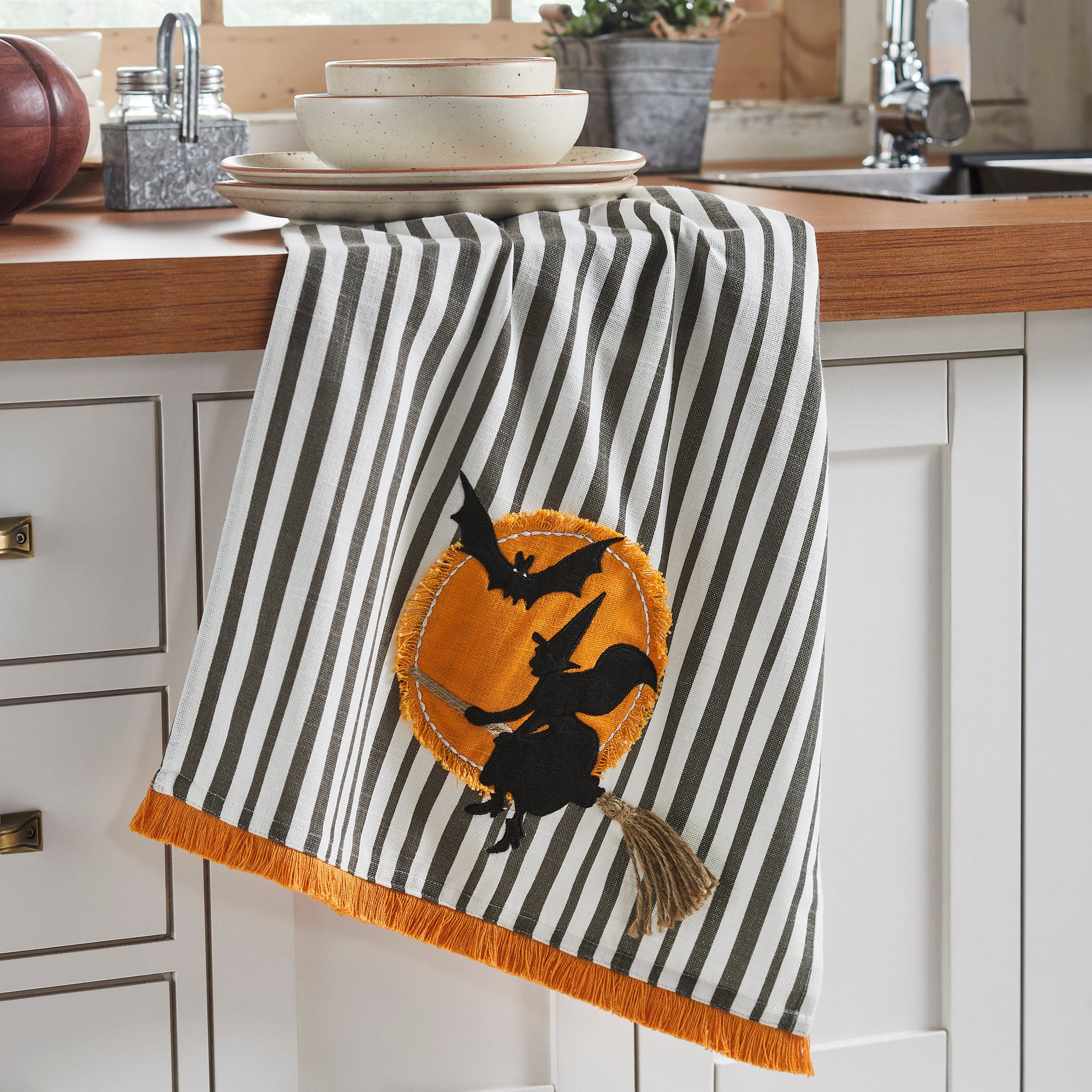 Witching Hour Spooky Halloween Kitchen & Dish Towel, Decorative Cotton Towel