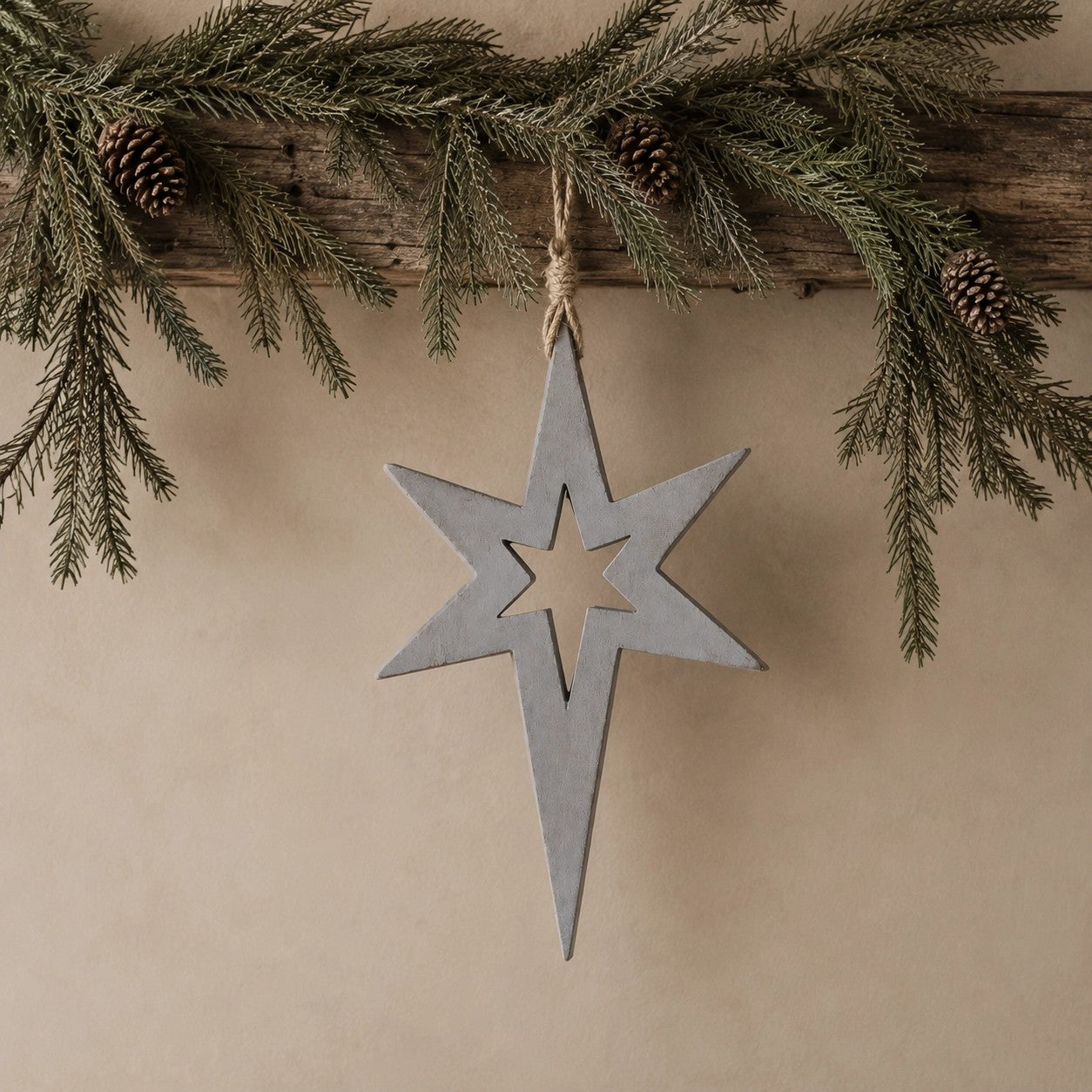 Distressed Wooden Bethlehem Christmas Star Wall Hanging