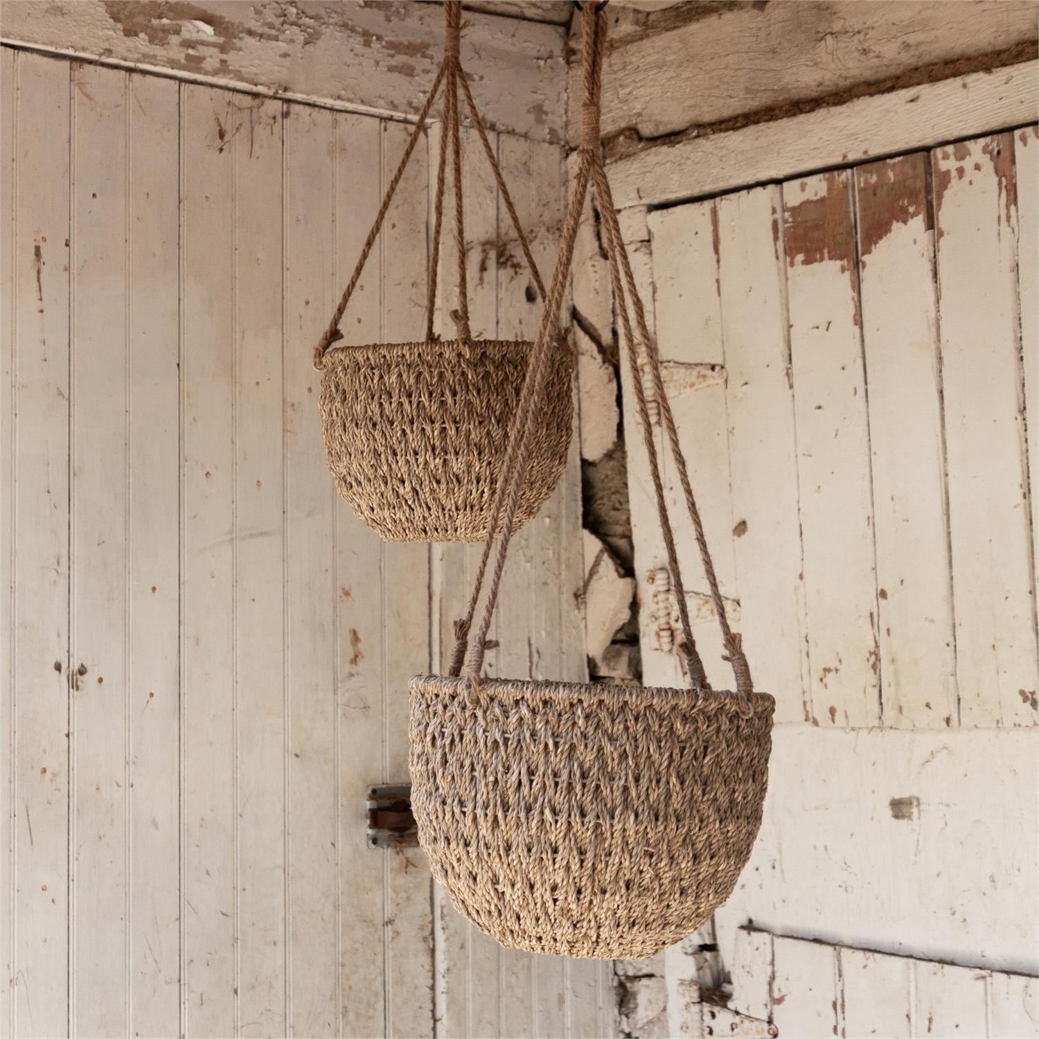 Hanging Seagrass Baskets (S/2)