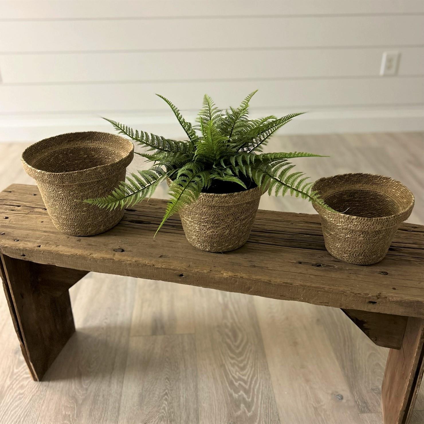 Woven Seagrass Planter Baskets