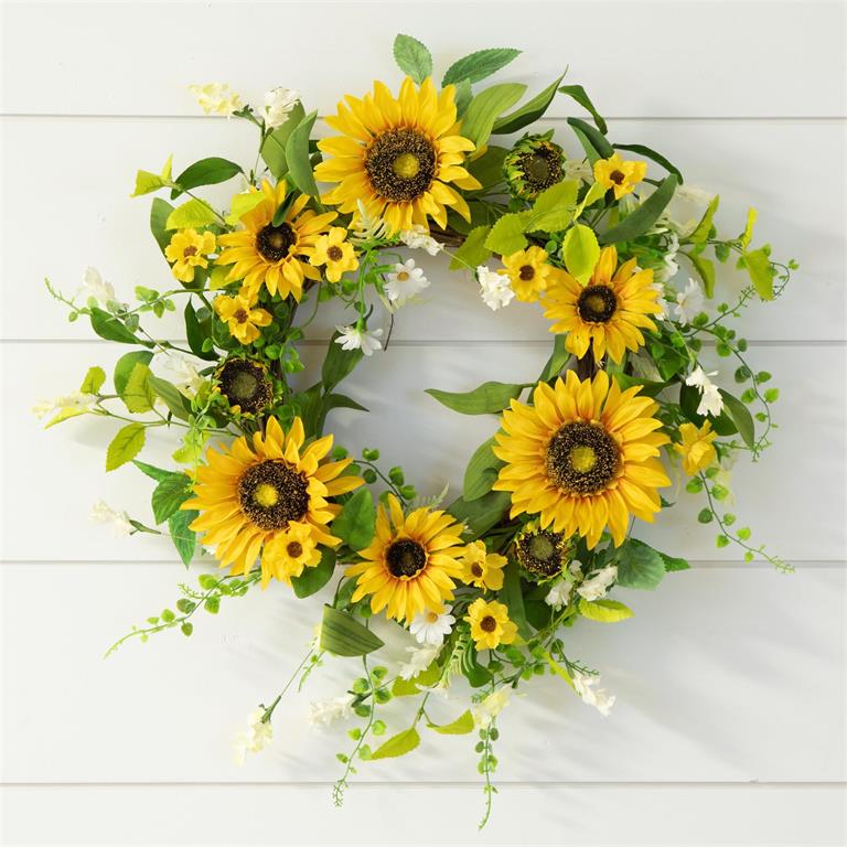 Wreath - Sunflower and Wildflower