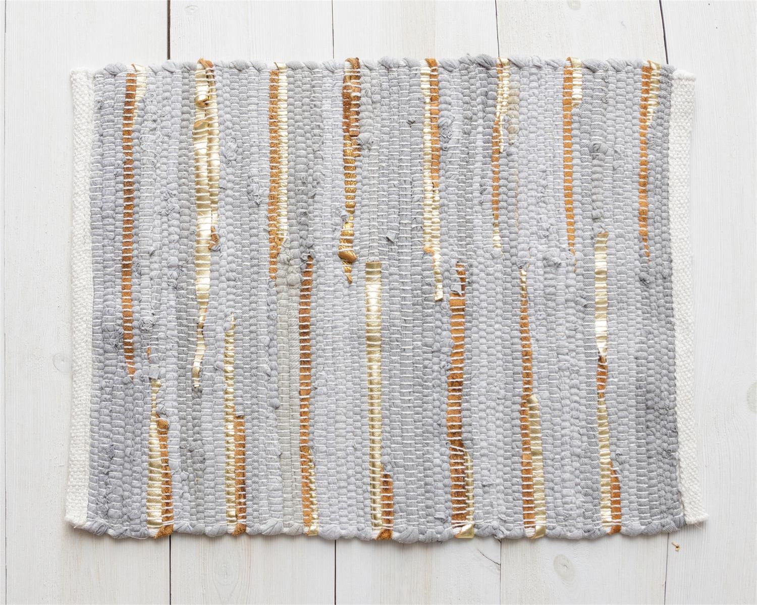 Chindi Placemat - Grey And Gold