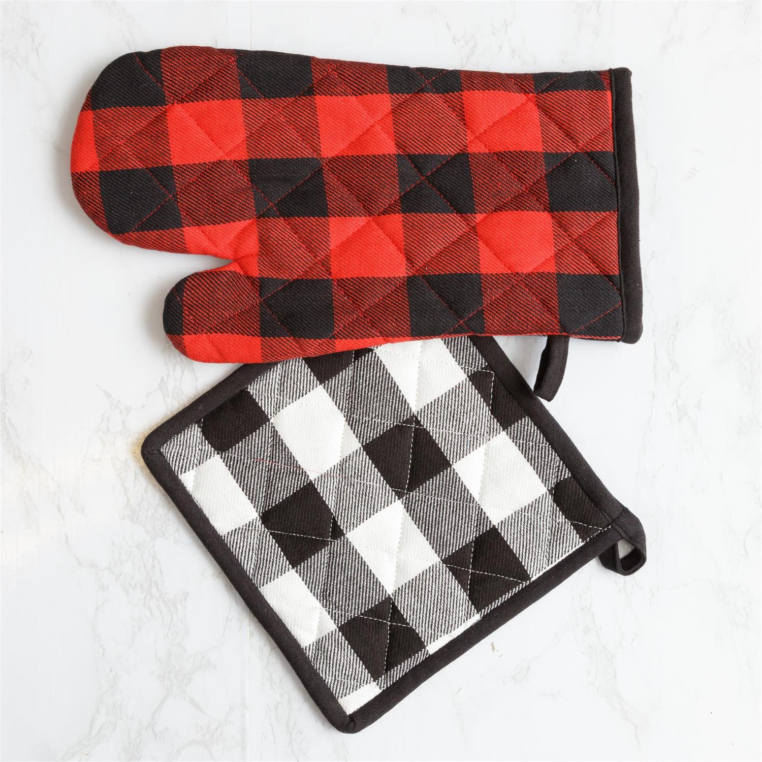 Reversible Buffalo Plaid - Oven Mitt and Pot Holder