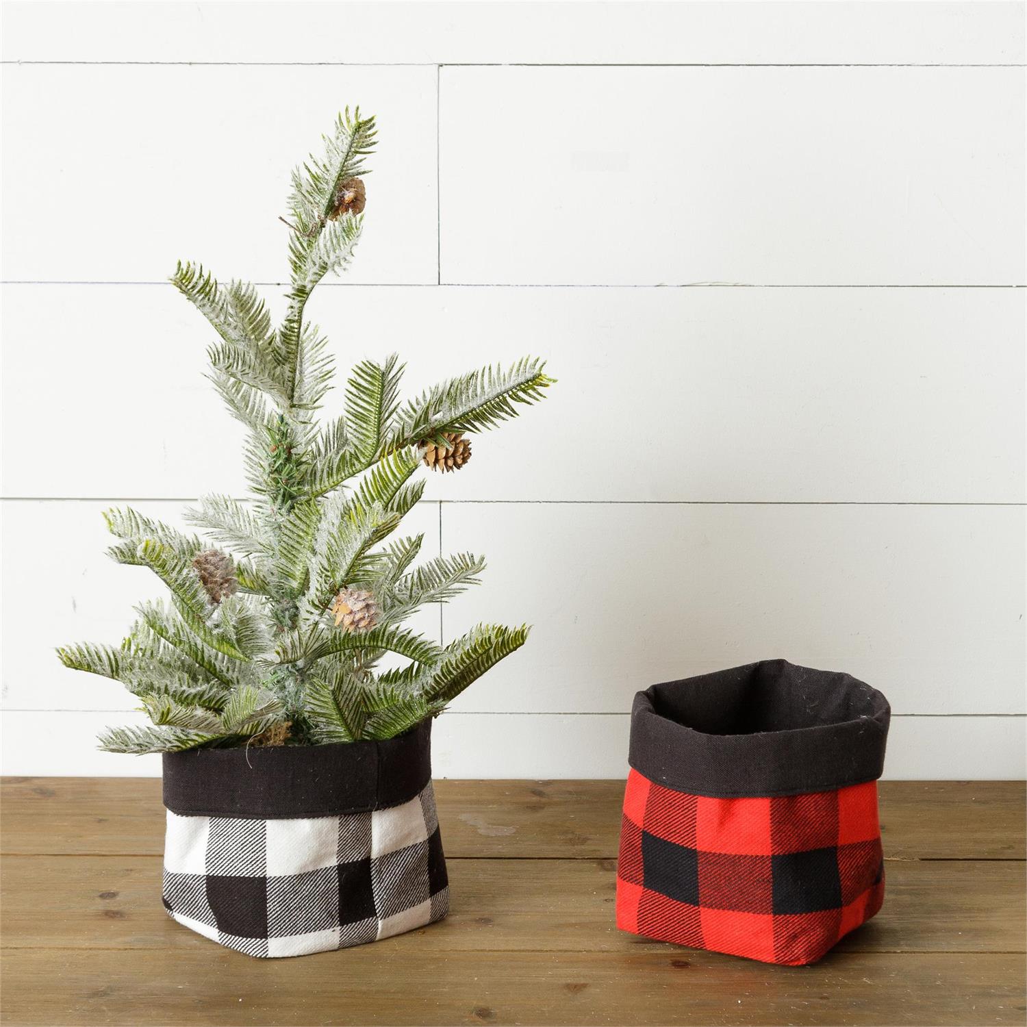 Buffalo Plaid Planter Bags