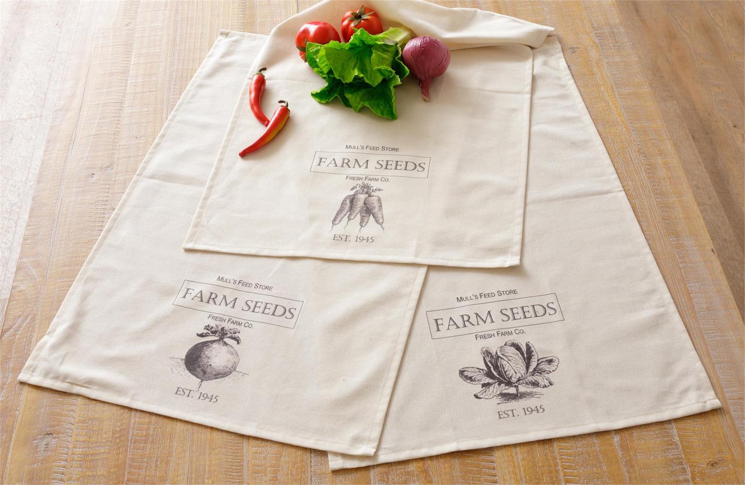 Tea Towels - Veggie Farm Seeds