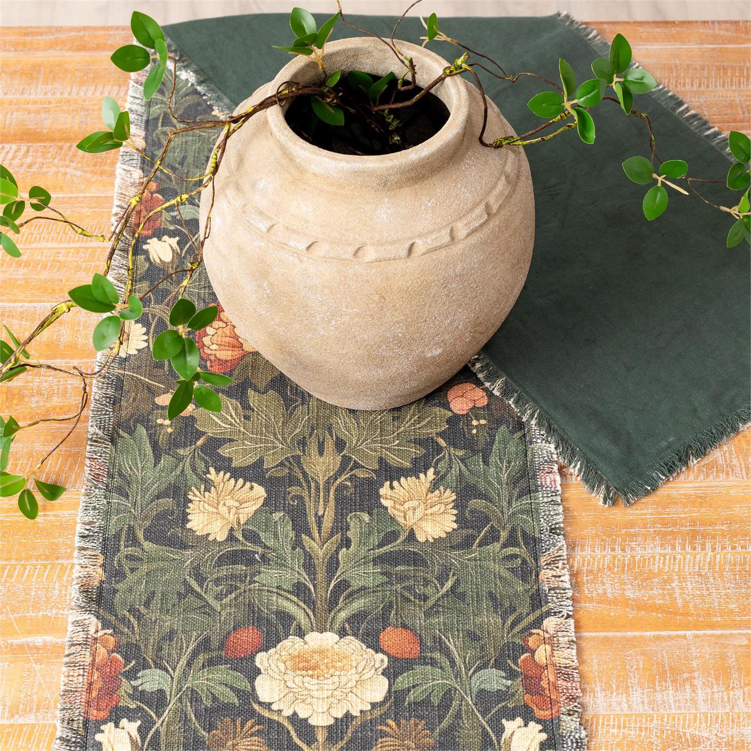 Moody Floral Table Runner