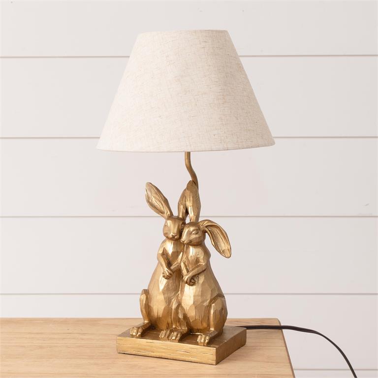 Gold Bunnies Lamp