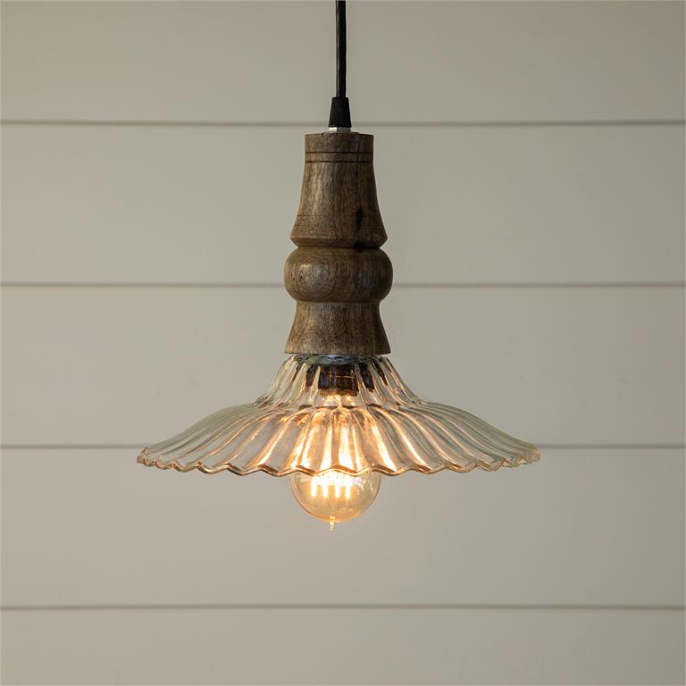 Scalloped Edge Glass Pendant Light