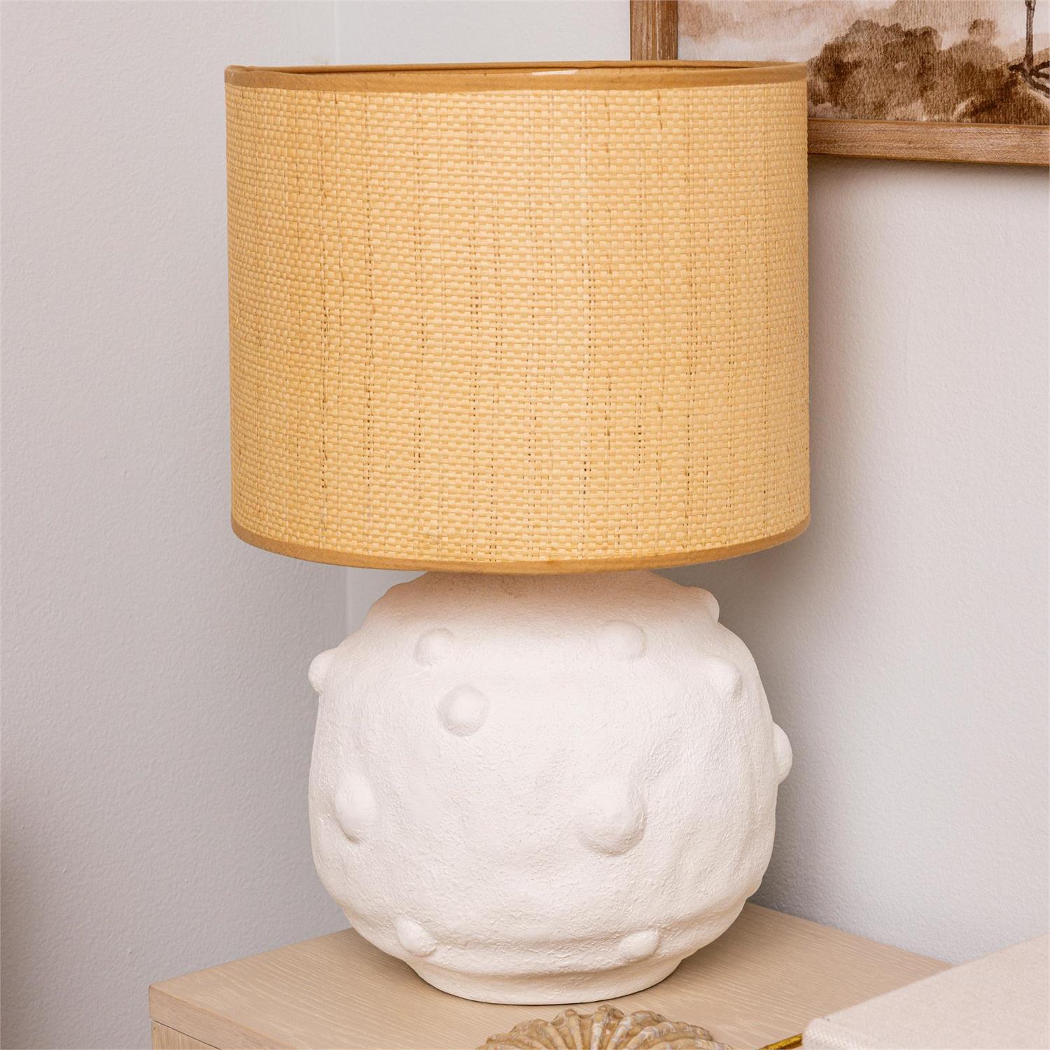 White Ceramic Bubble Lamp w/ Shade