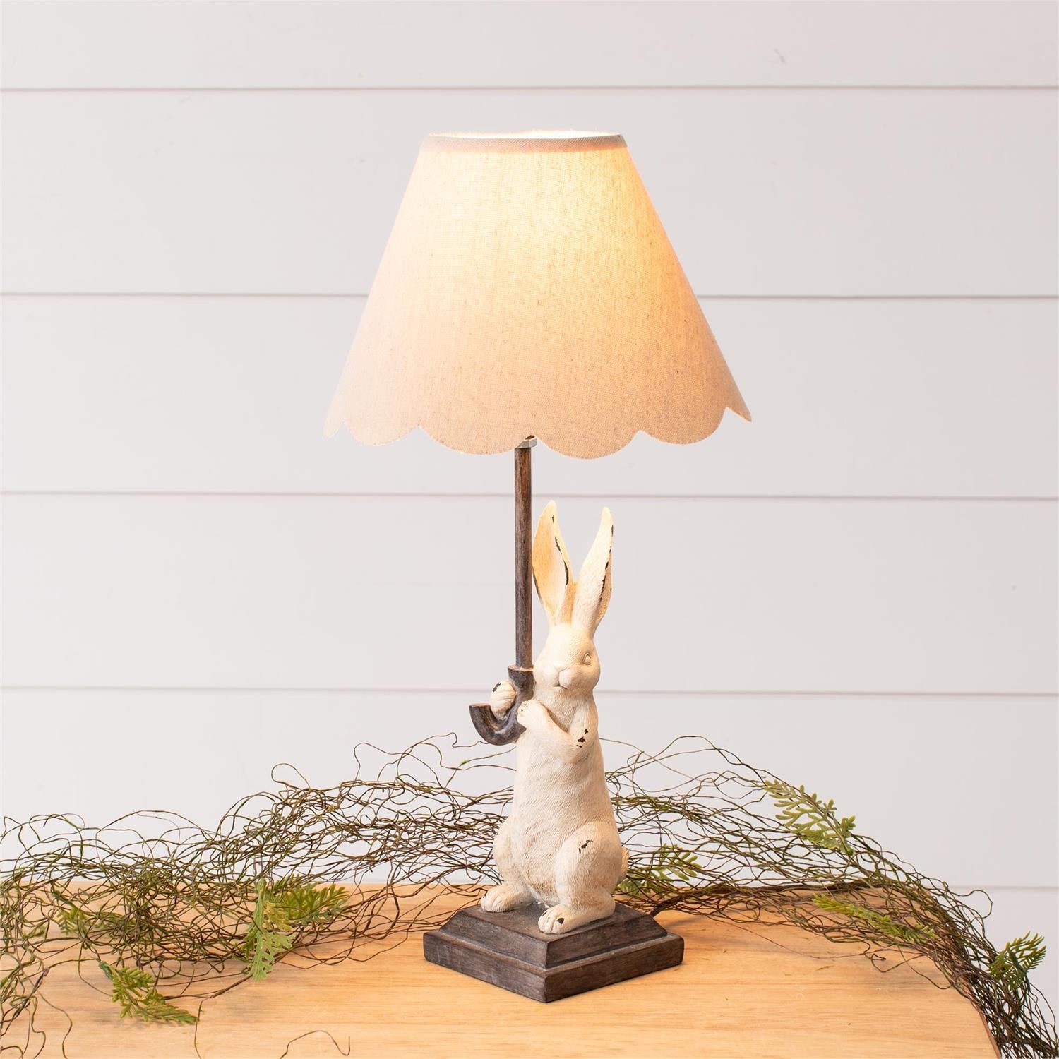 Rabbit w/ Umbrella Shade Lamp