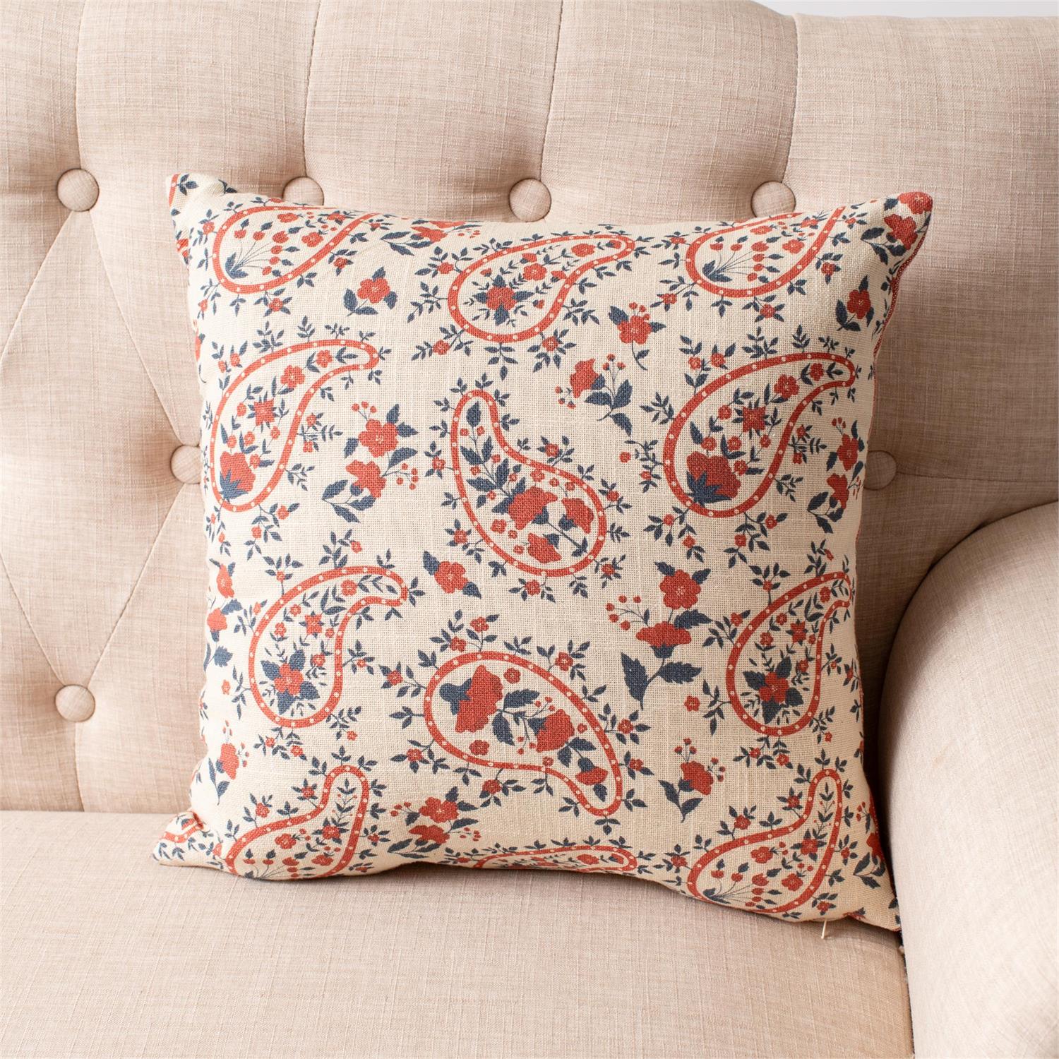 Red & Blue Paisley Floral