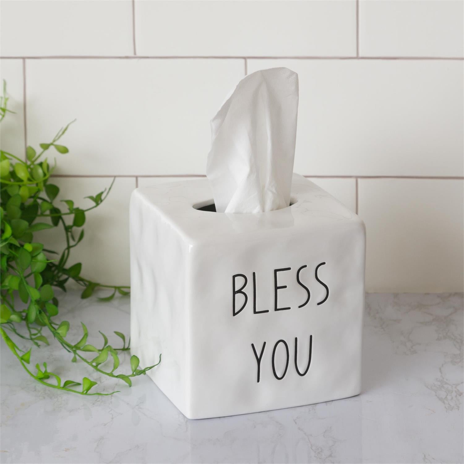 Scripted Tissue Box Cover