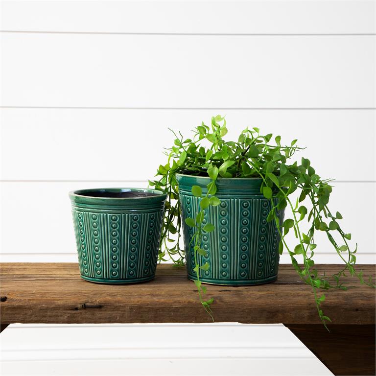 Planter - Green Dots