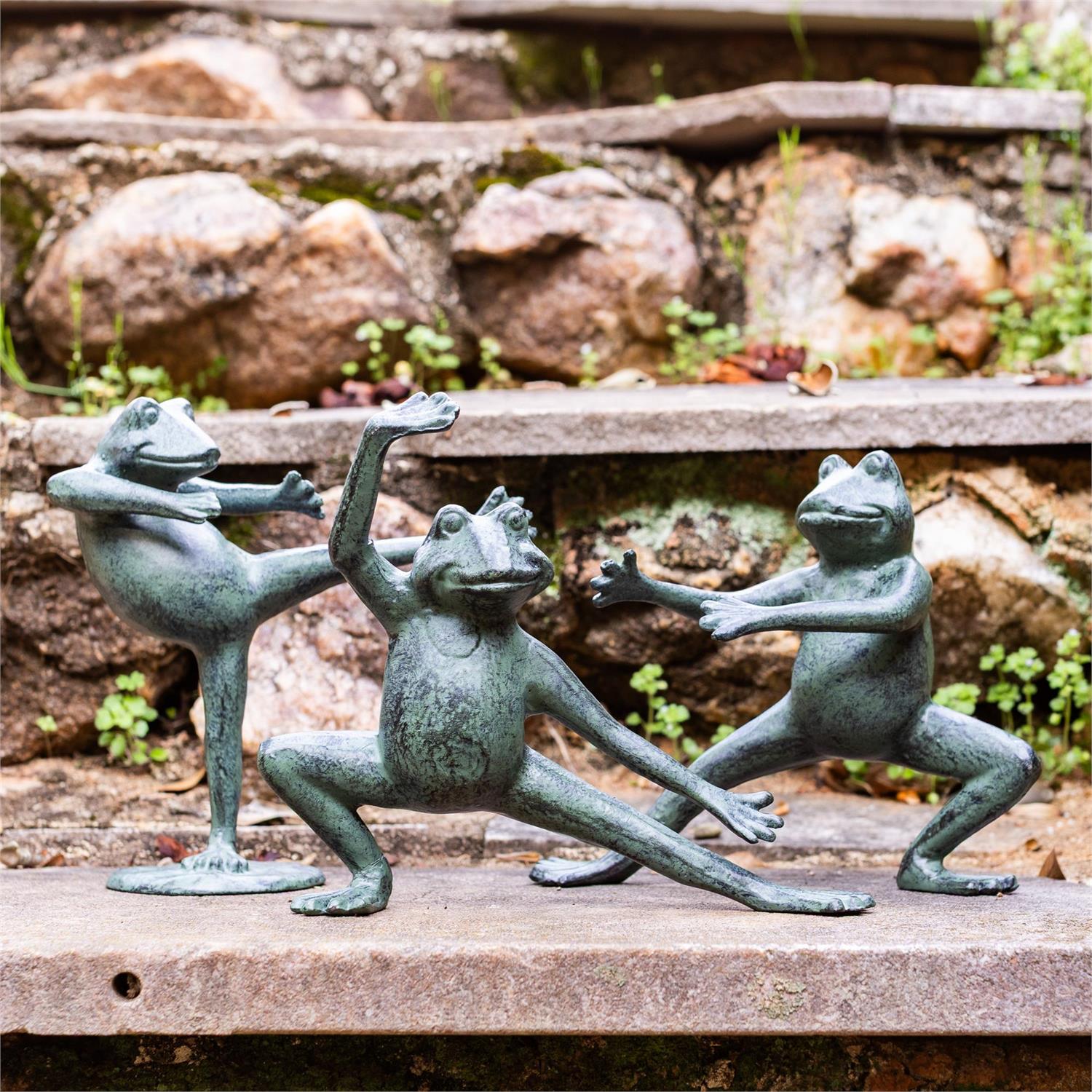 Tai Chi Frog Statues (S/3)