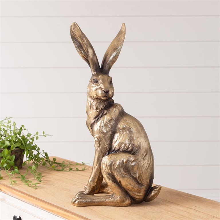 Oversized Standing Golden Hare