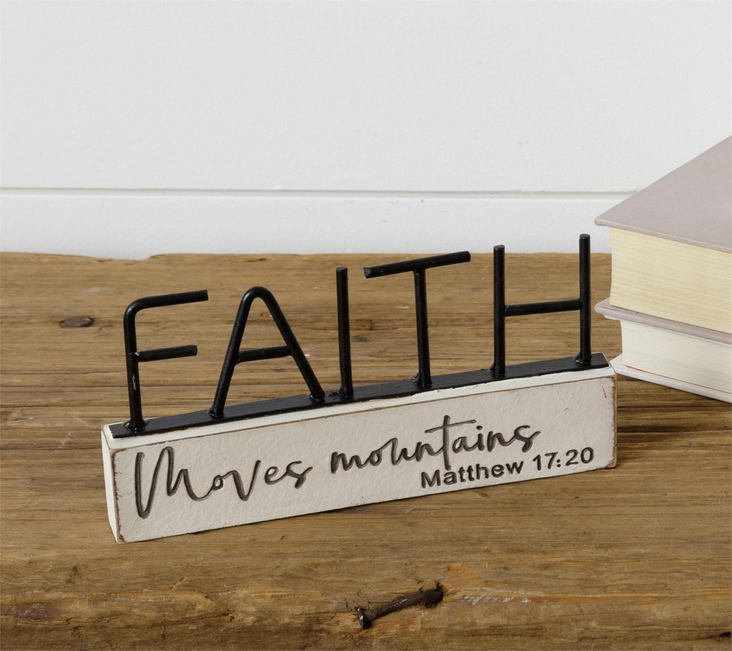Table Sign - Faith Moves Mountains