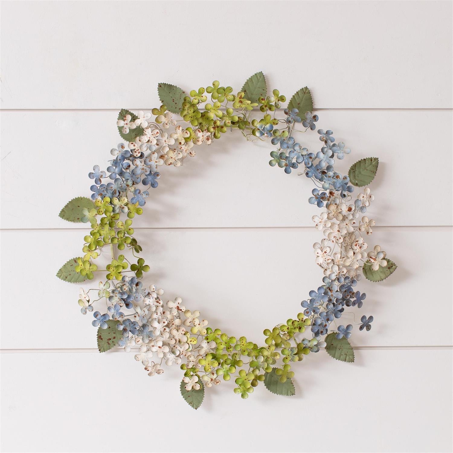 Dainty Metal Hydrangea Wreath