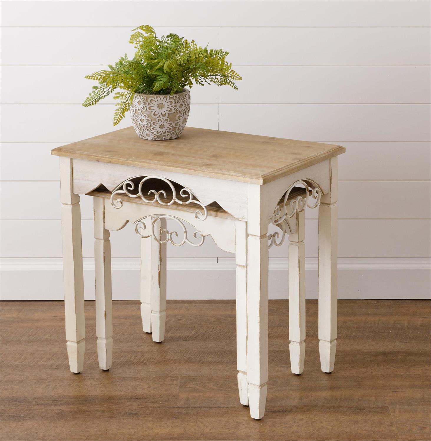 Scroll Design Side Tables (S/2)