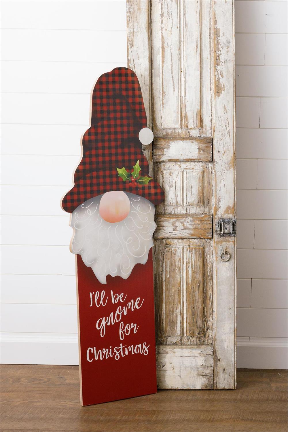 Reversible Porch Sign - Welcome To Our Gnome, I'll Be Gnome