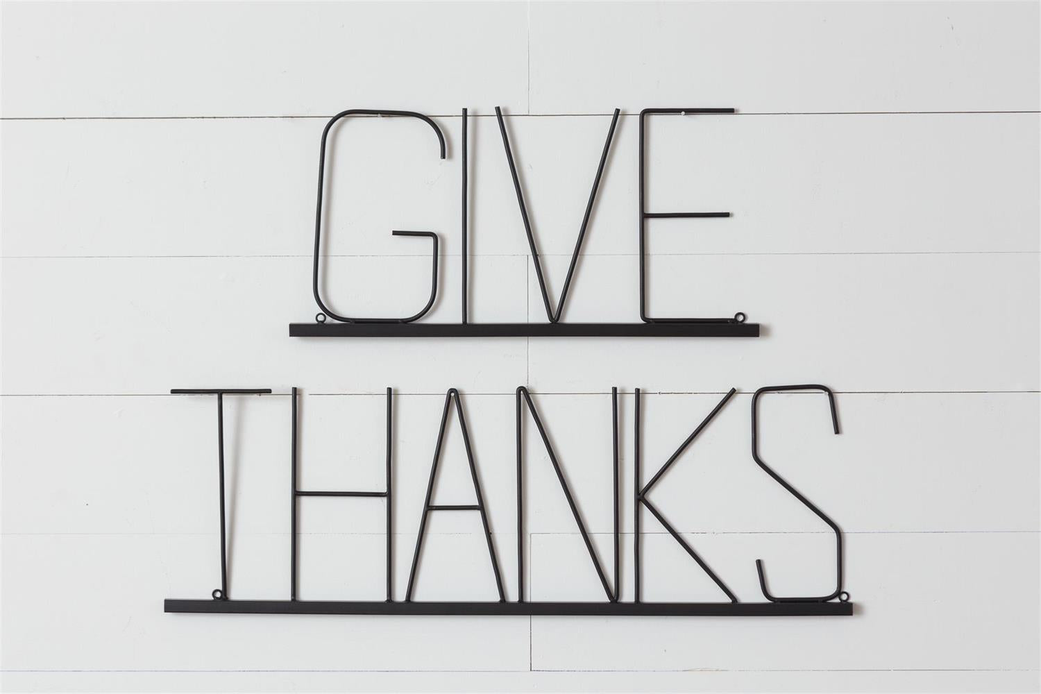 Wall Hanging - Give Thanks Word Sign