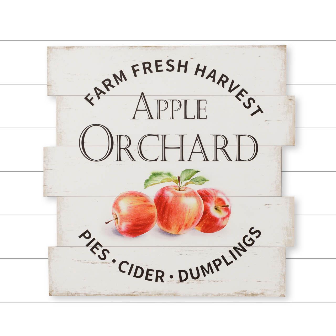 Wood Plank Apple Orchard Sign