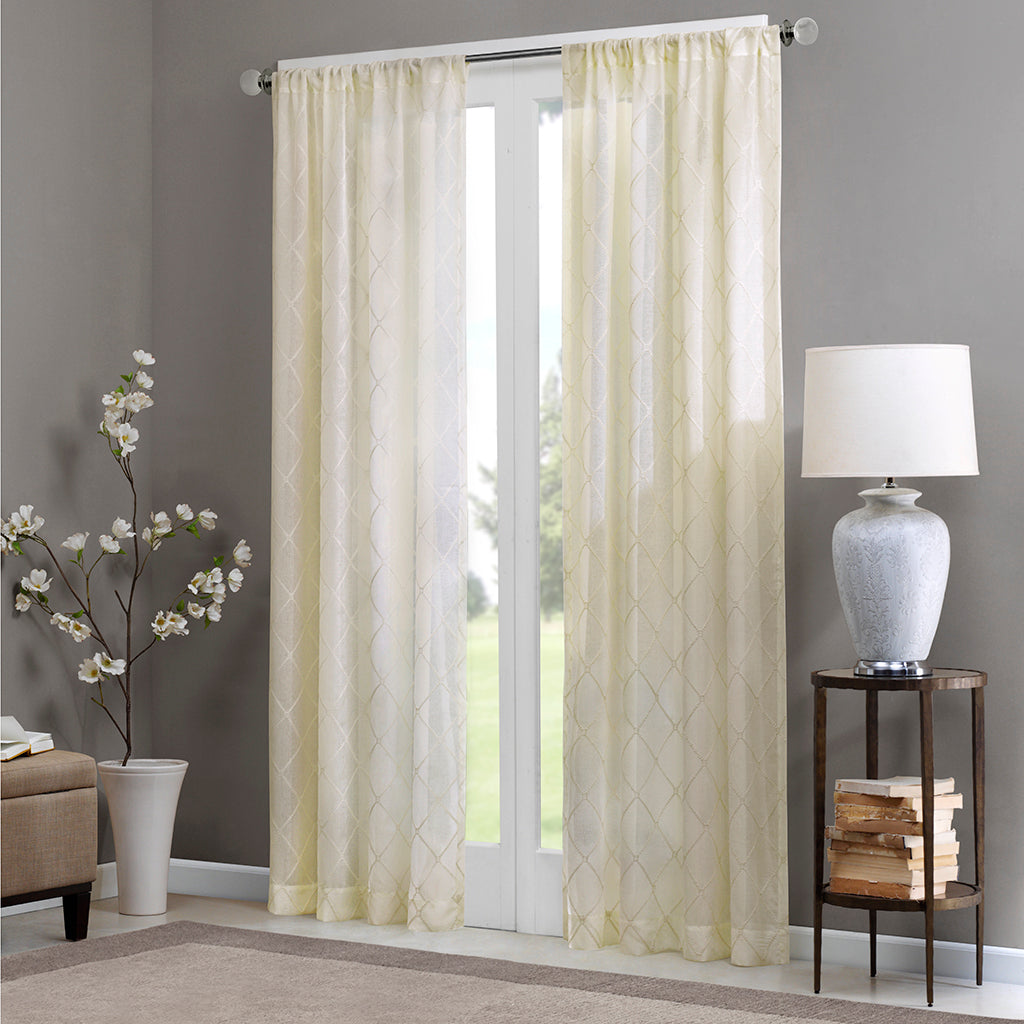 Irina Diamond Sheer Window Curtain Panel