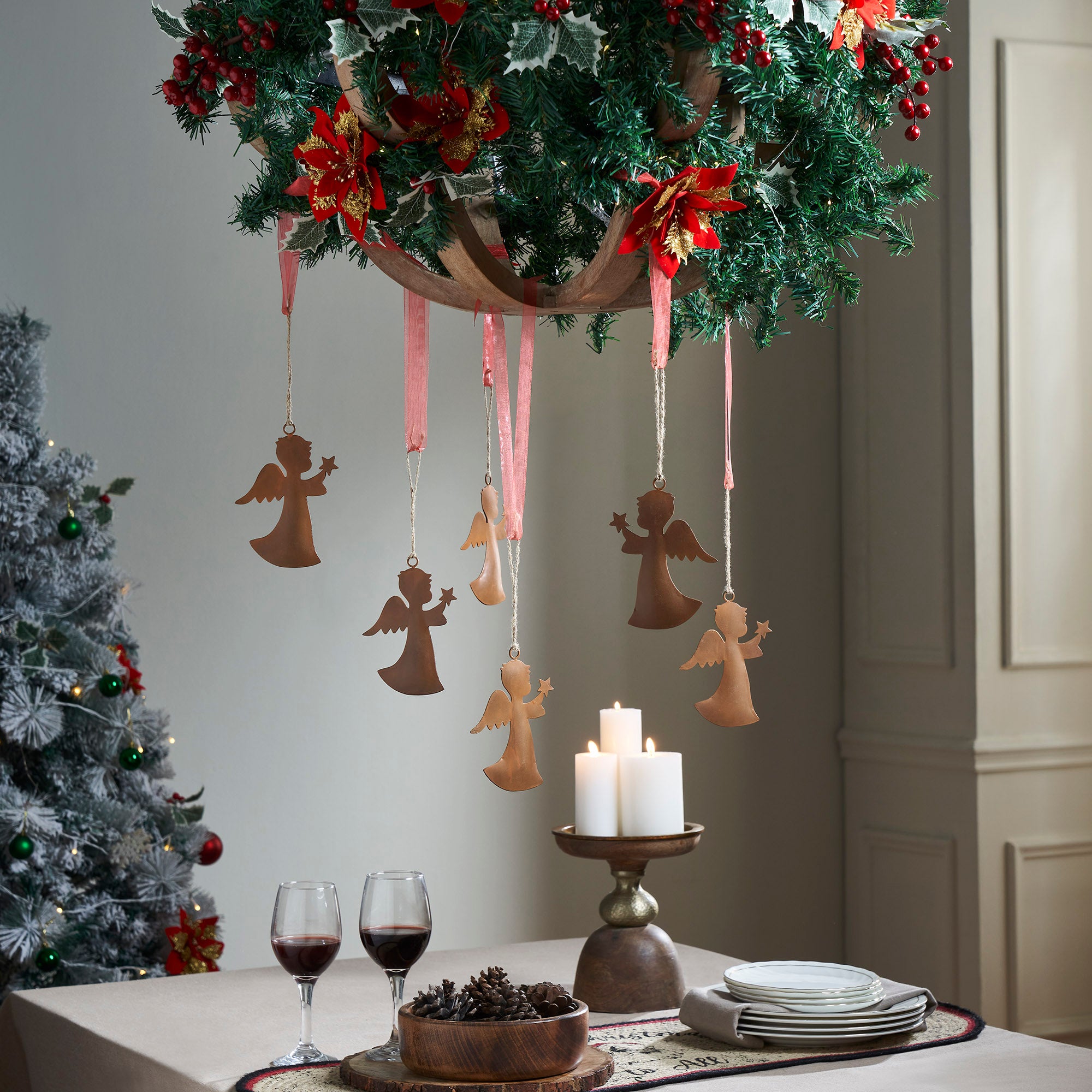 Rust Angel Metal Ornament Set of 6