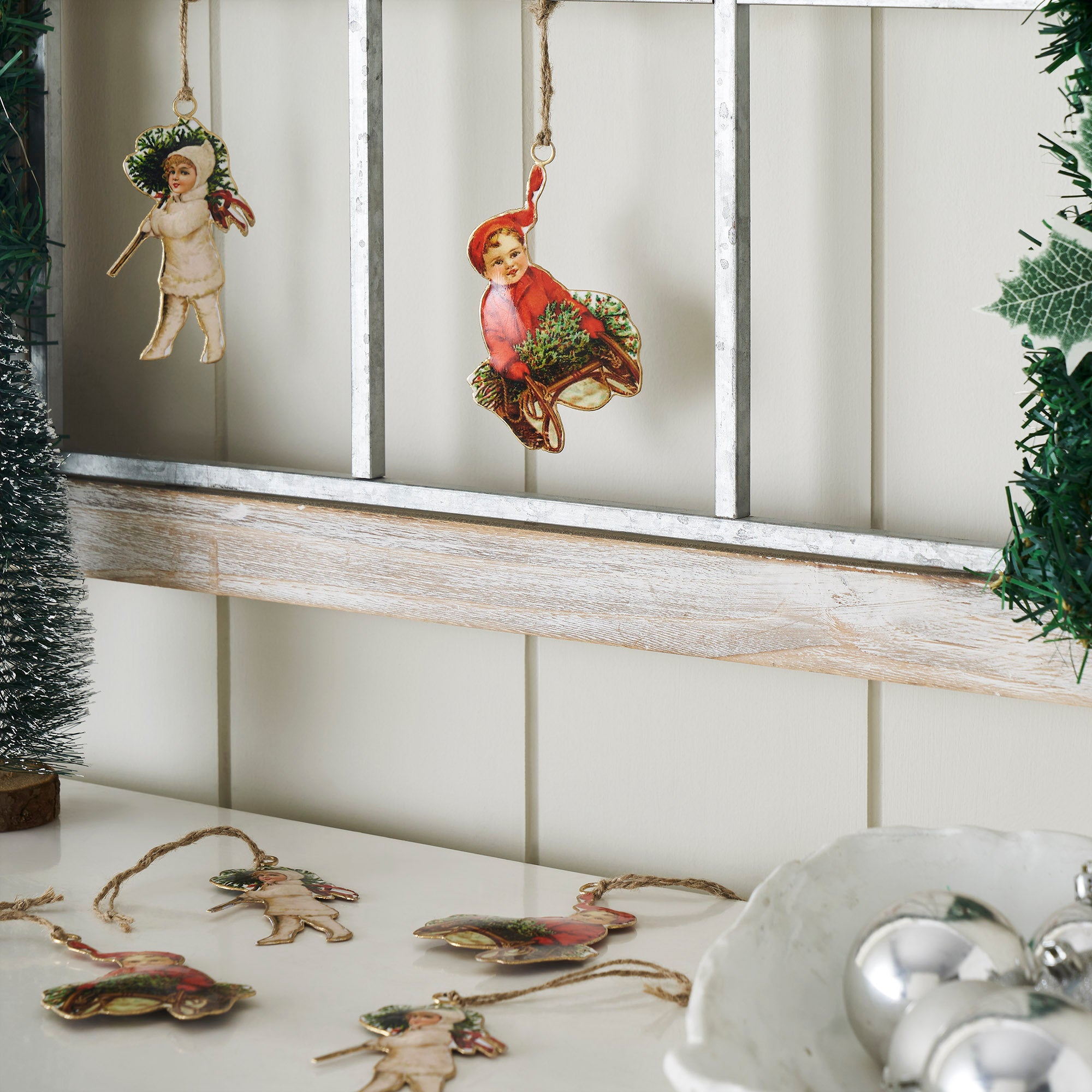 Winter Fun Metal Ornaments Set of 6- 4/