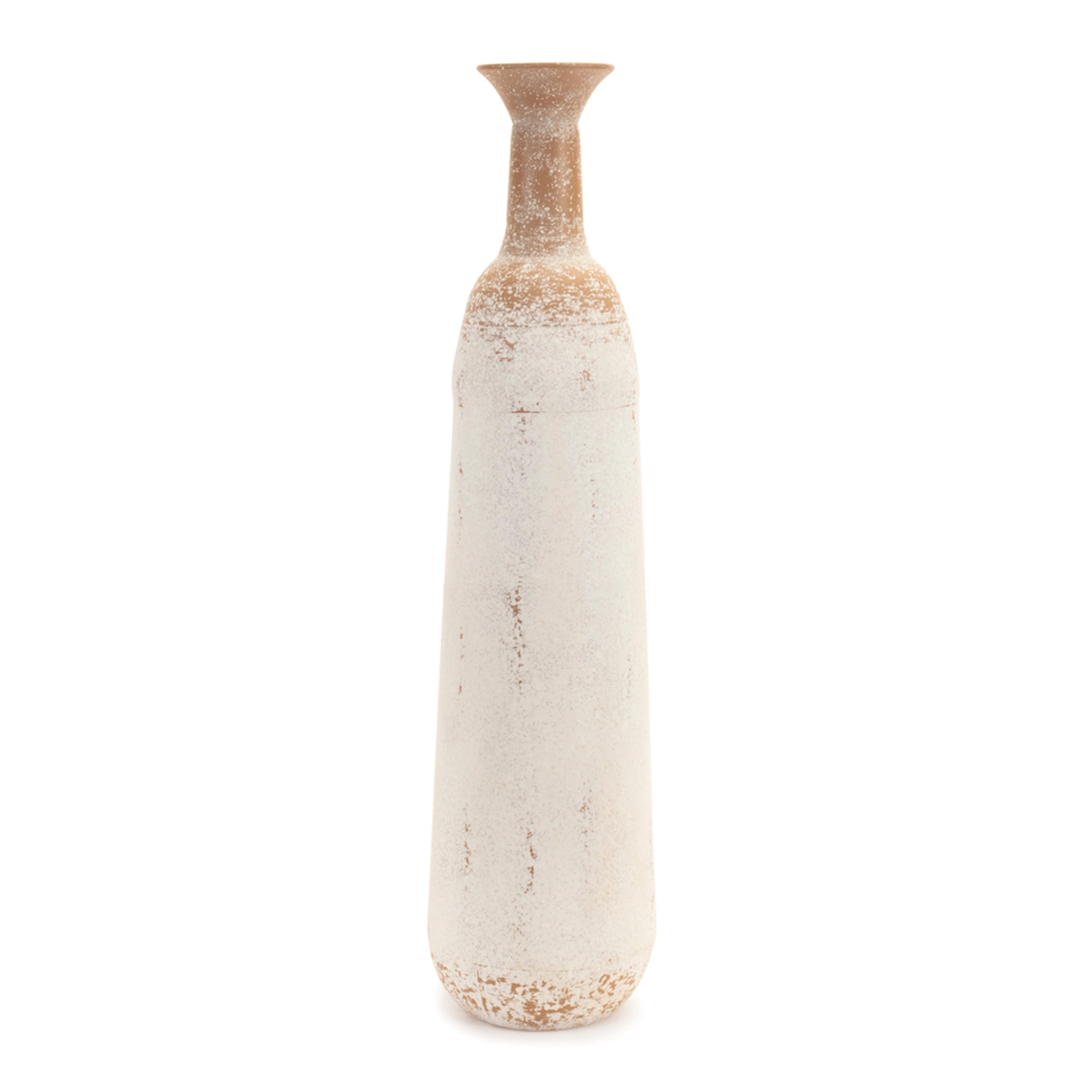 Cement Speckled Metal Floor Vase 24"H