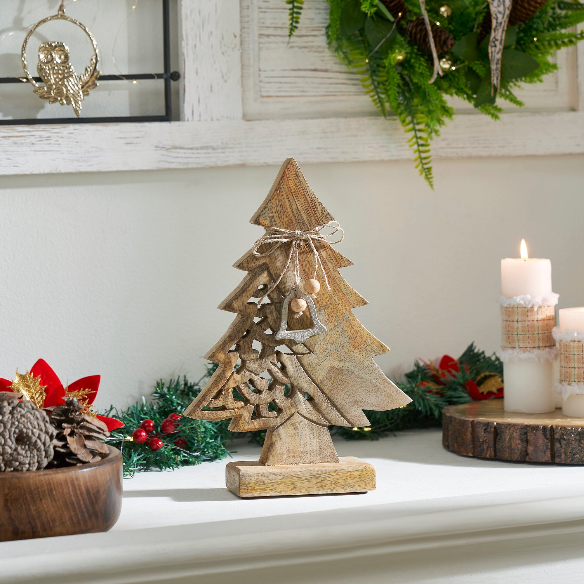 Ornate Evergreen Natural Wooden Tree