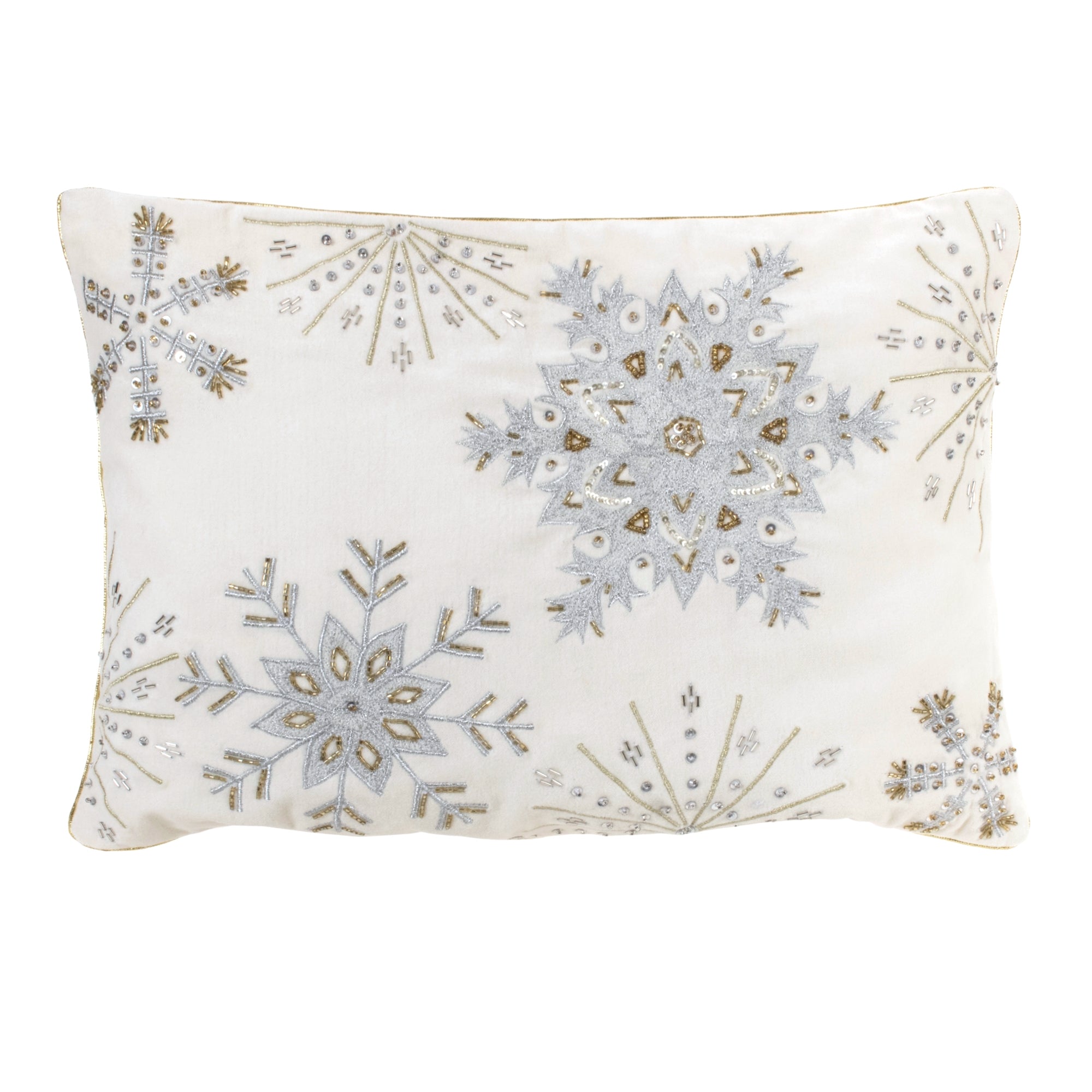 Snowflake Pillow 19"L x 13"H Cotton