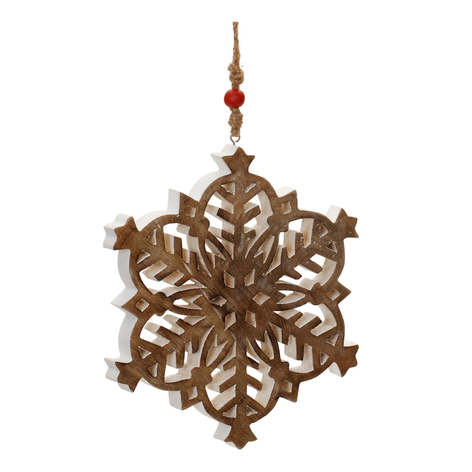 Snowflake Ornament 10”H Wood