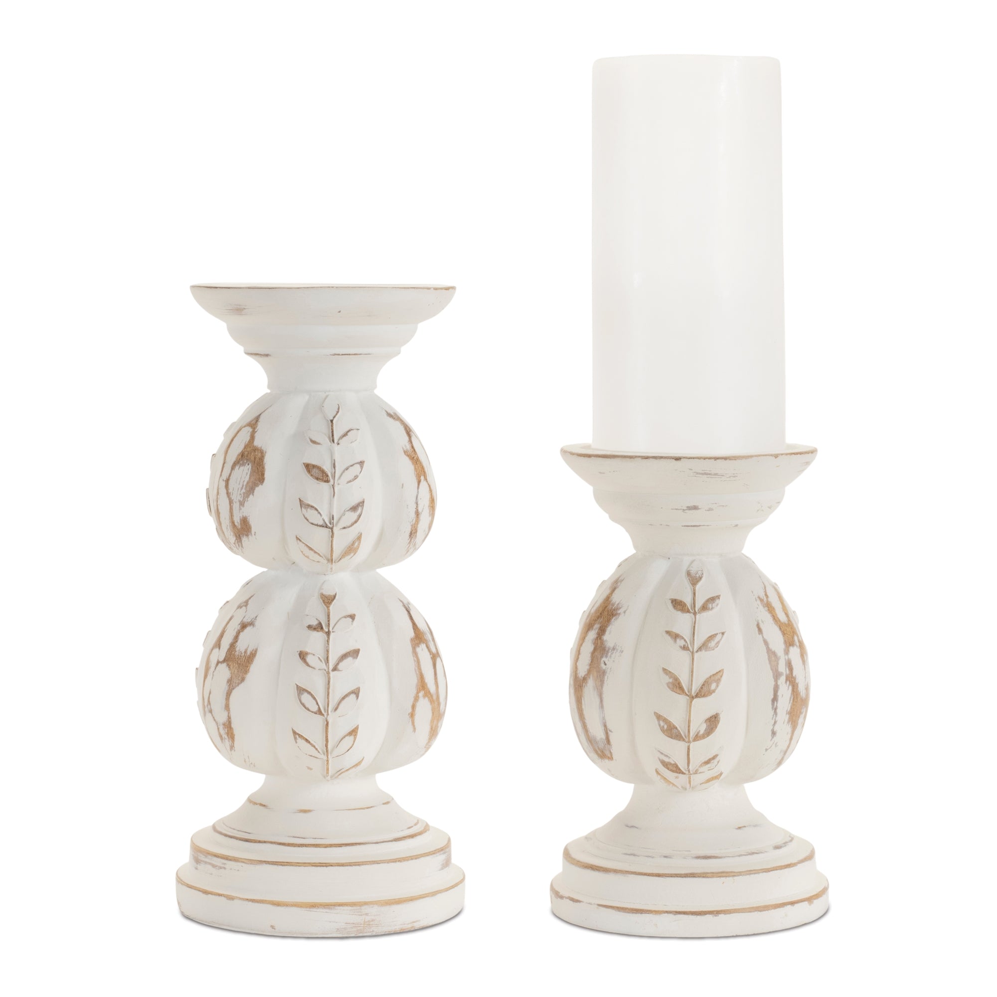 Candle Holder (Set of 2) 7"H, 9"H Resin