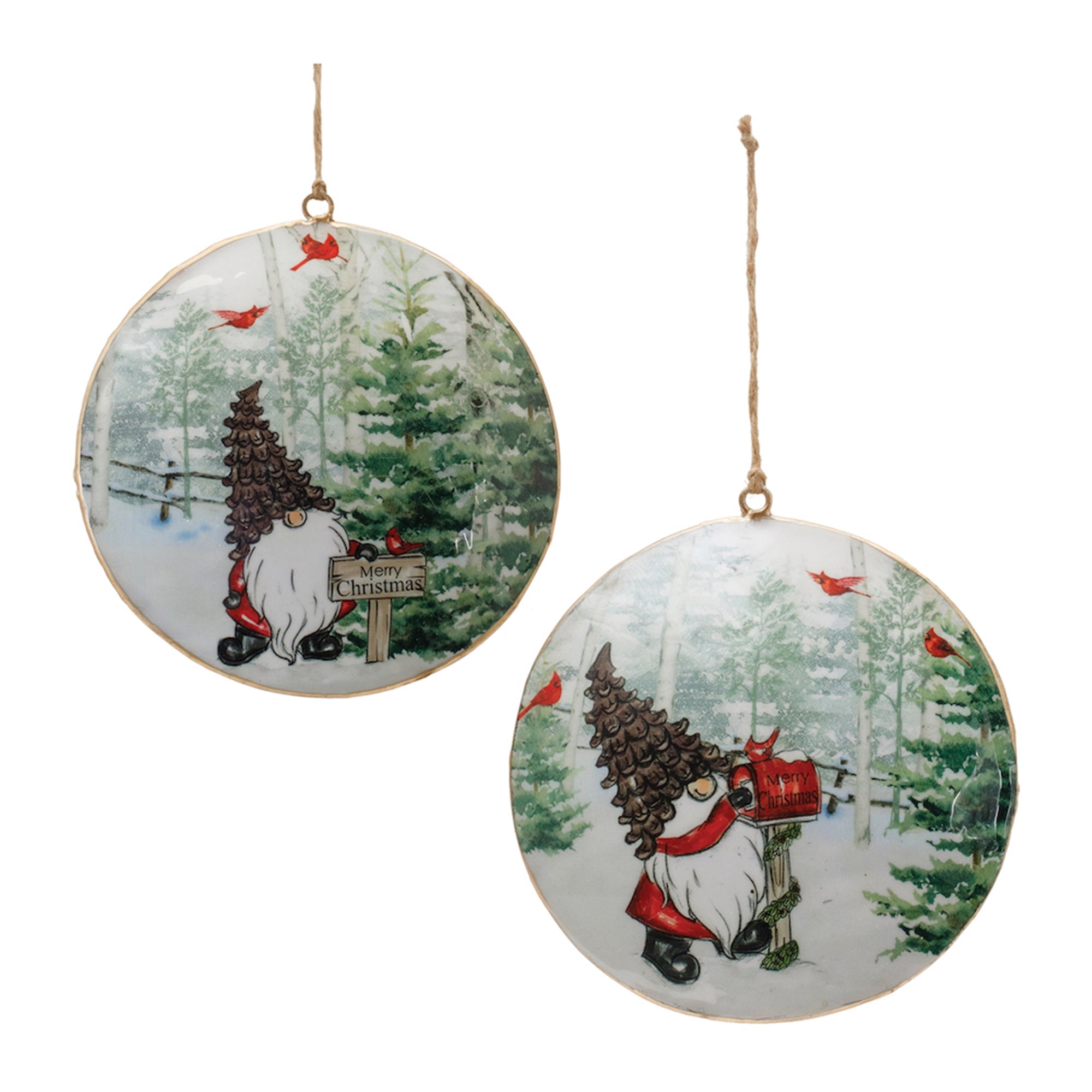 Gnome Disc Ornament (2 Asst) 6”H Iron