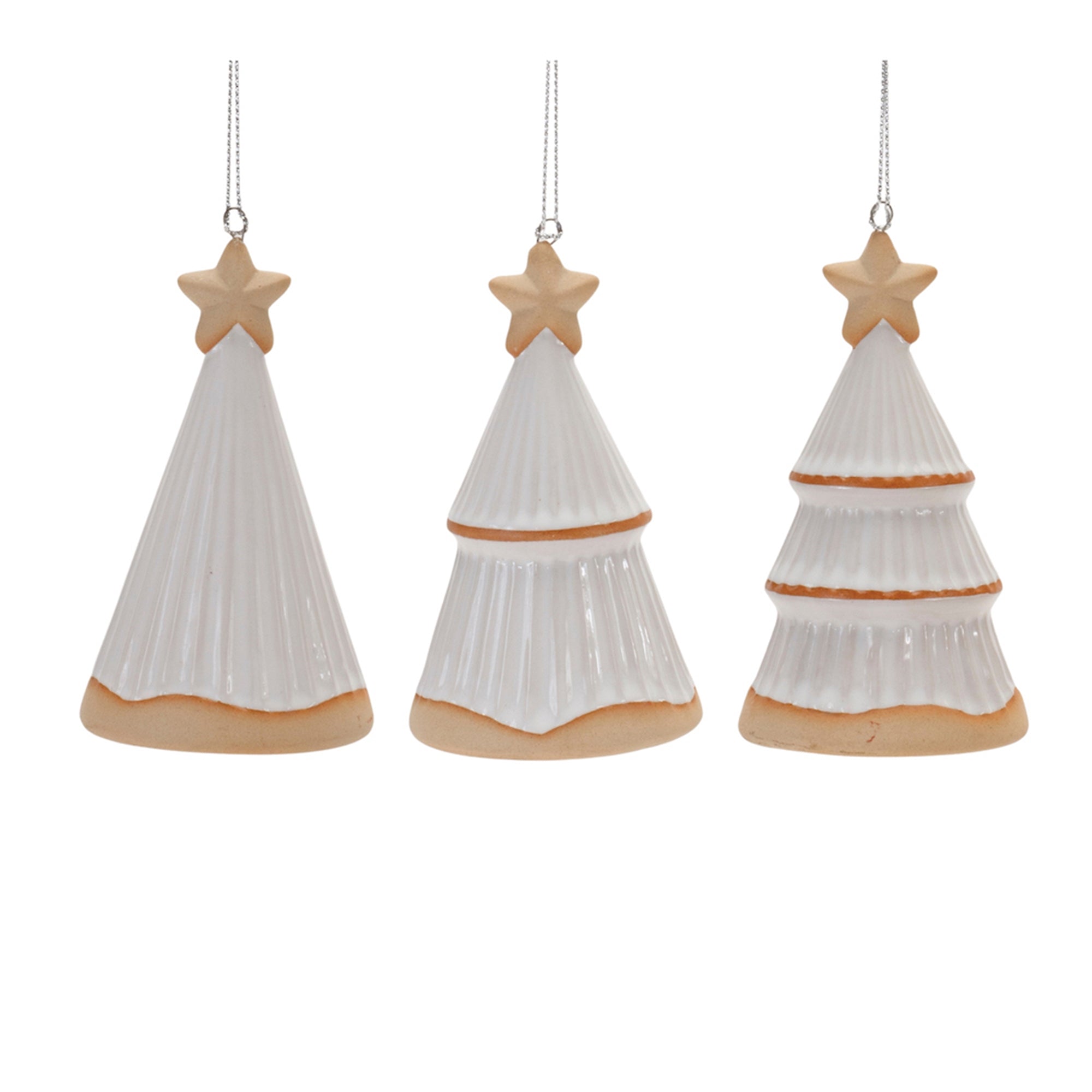 Tree Ornament (3 Asst) 4.5”H Ceramic