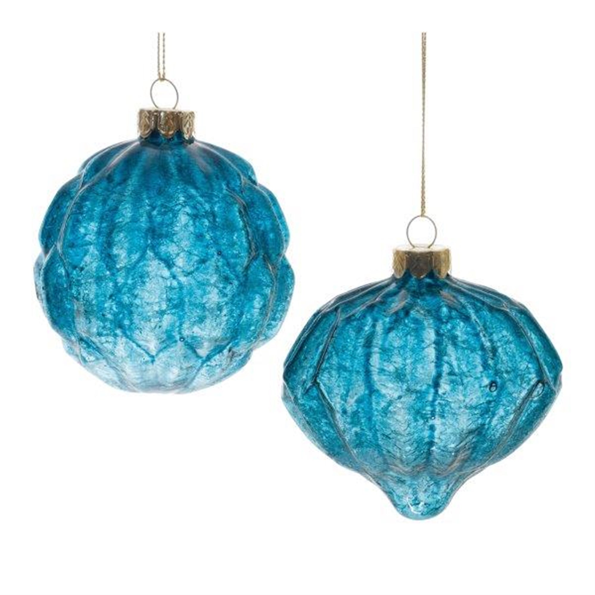 Ornament (2 Asst) 3"D, 3.75"H Glass