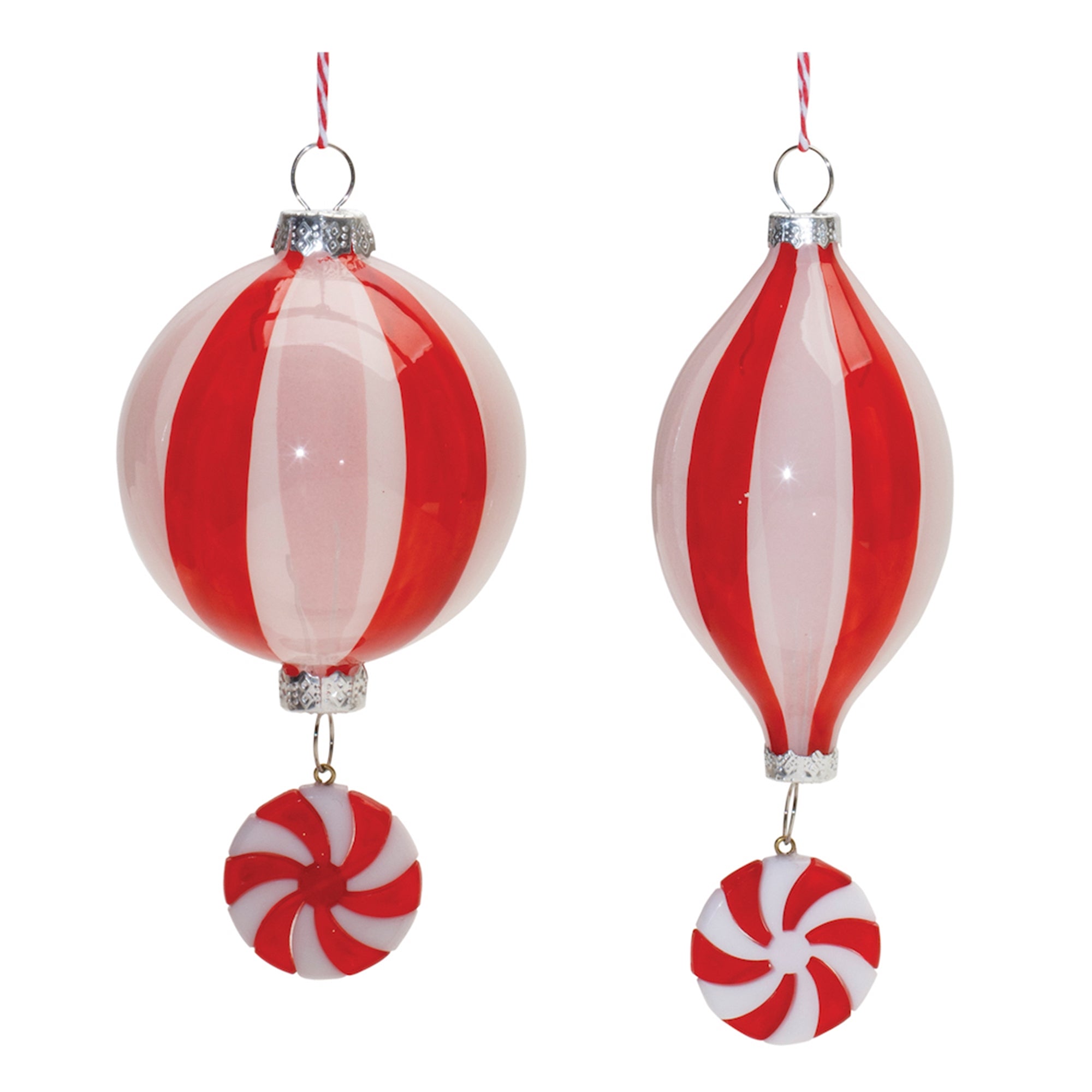 Ornament (2 Asst) 6"H, 6.5"H Glass