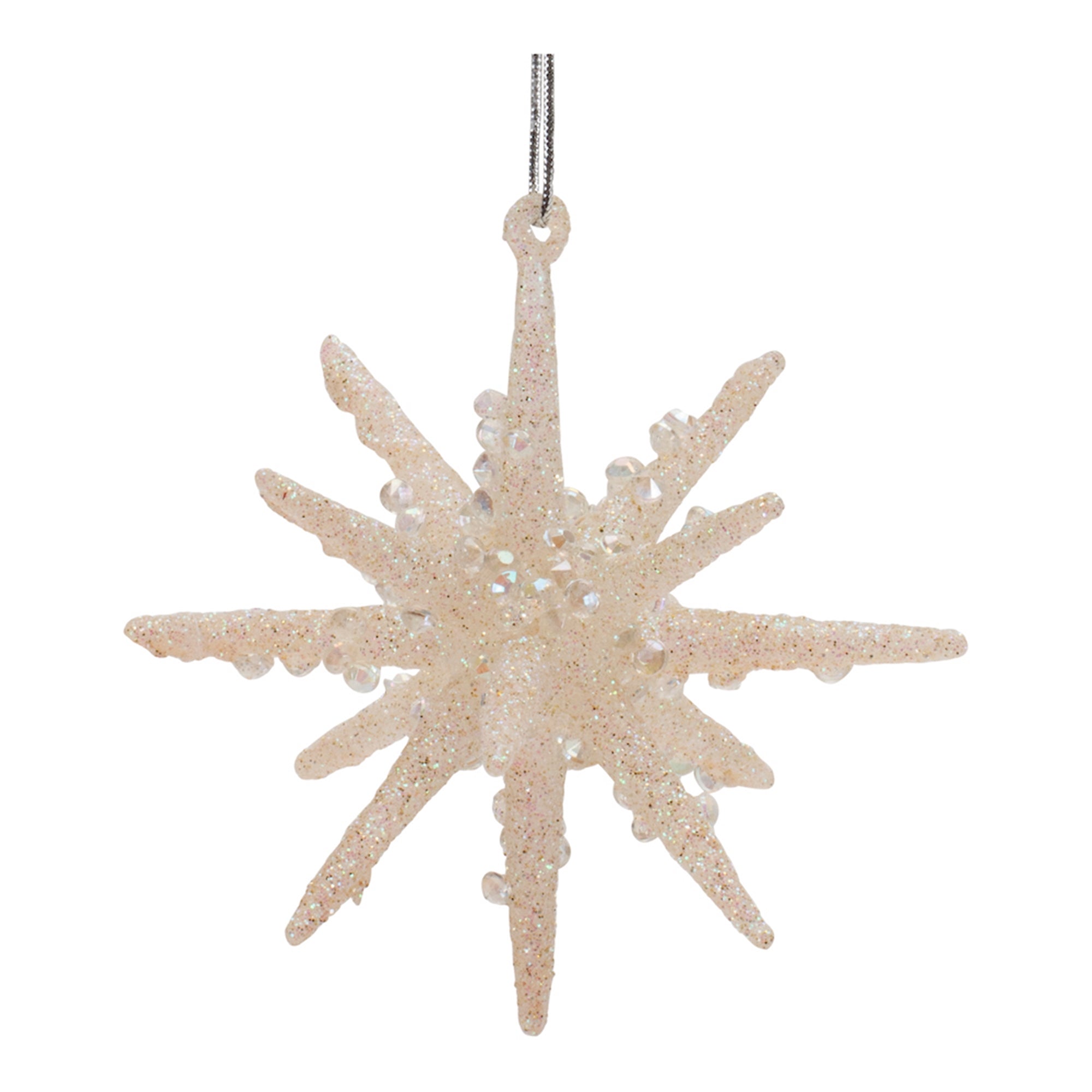 Star Ornament 3”H Glass