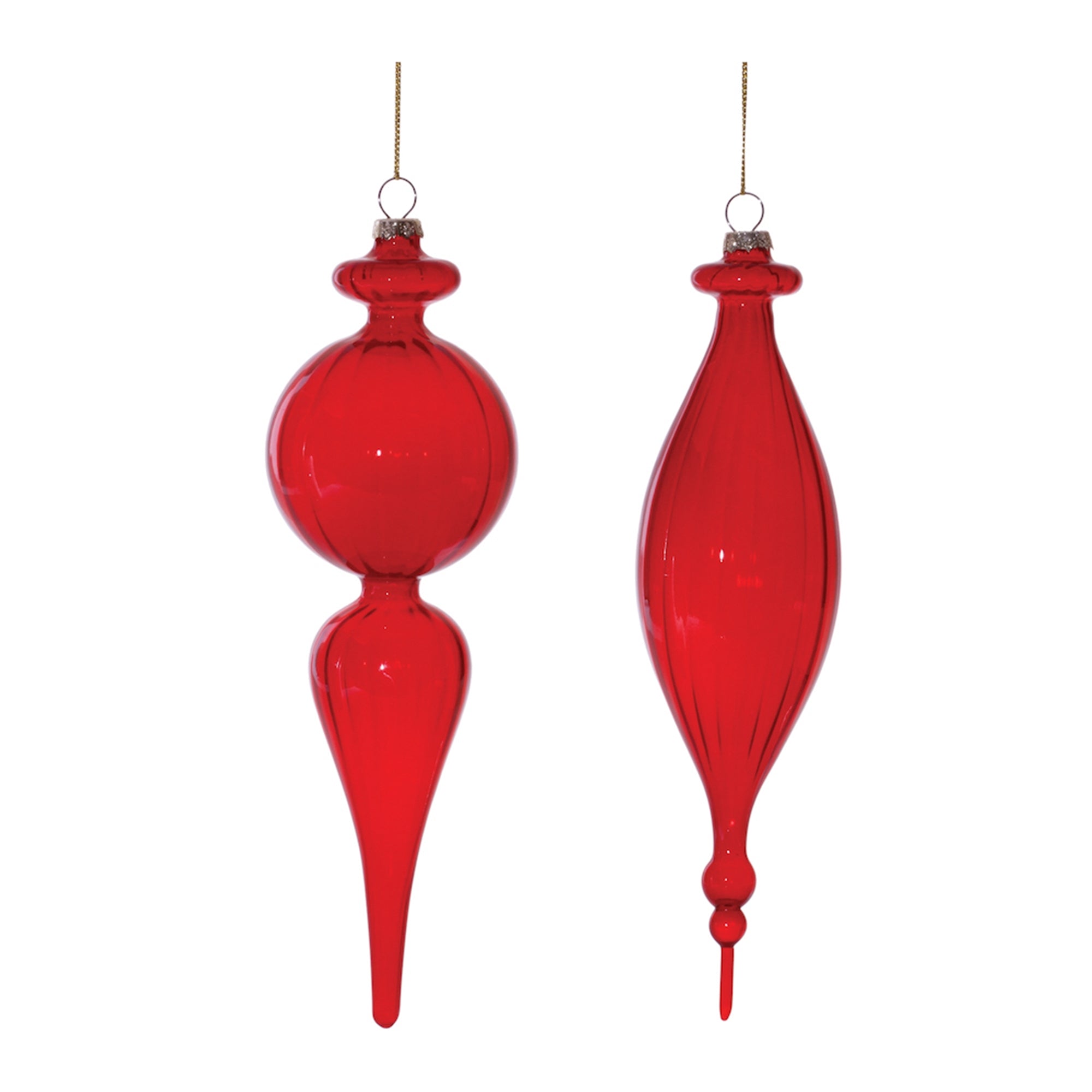 Ornament (2 Asst) 9"H, 9.5"H Glass