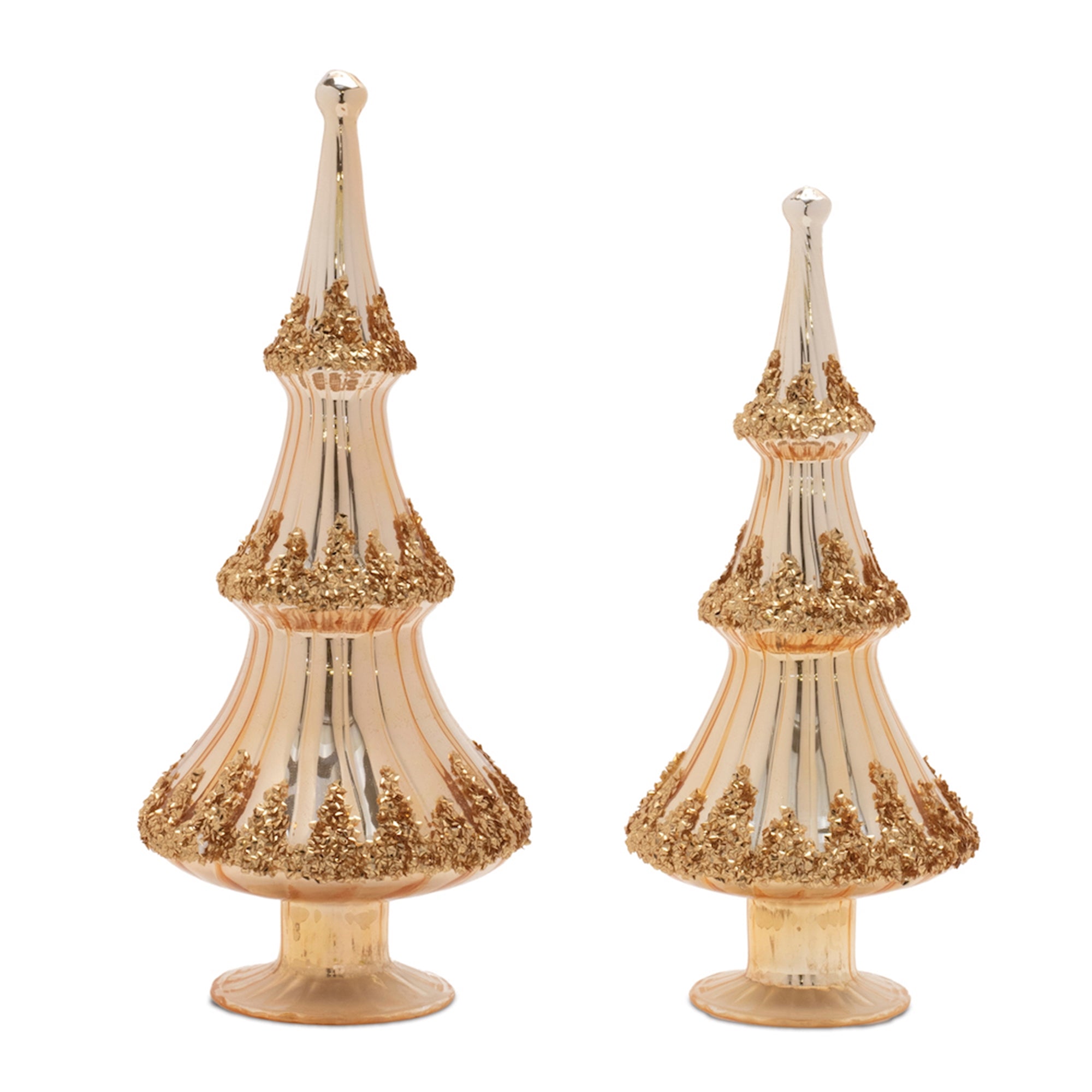 Tree (Set of 2) 12.5"H, 14.5"H Glass