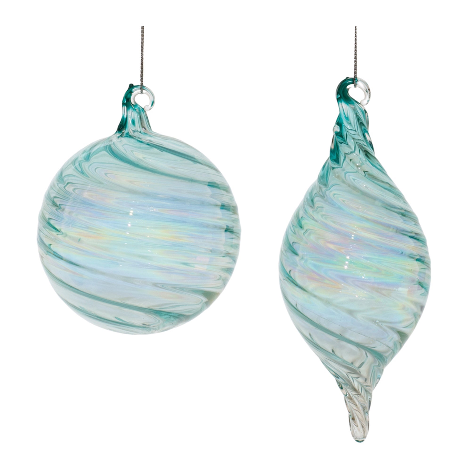 Ornament (2 Asst) 4"D, 7"H Glass